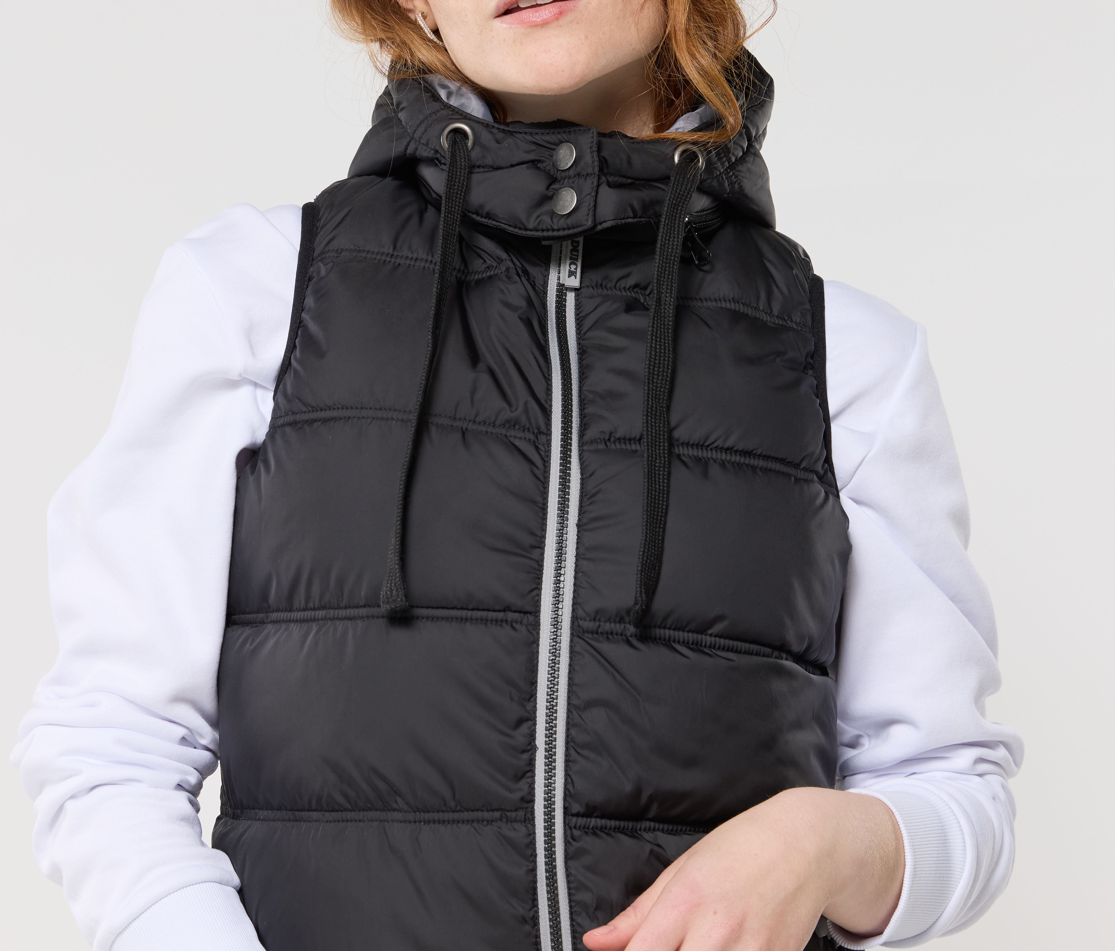 Bodywarmer doudoune femme avec capuche