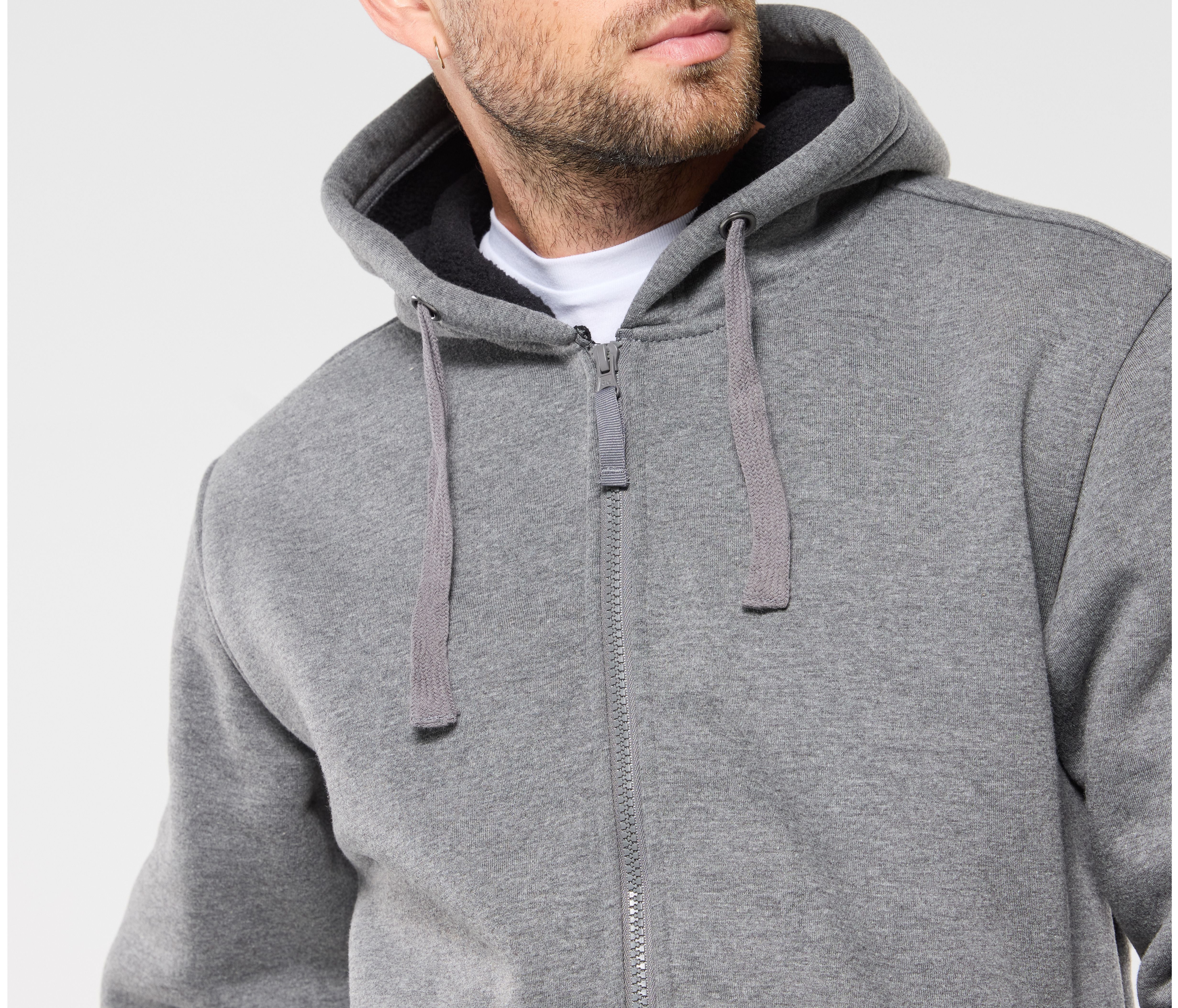 Sweat capuche zippé doublé polaire sherpa