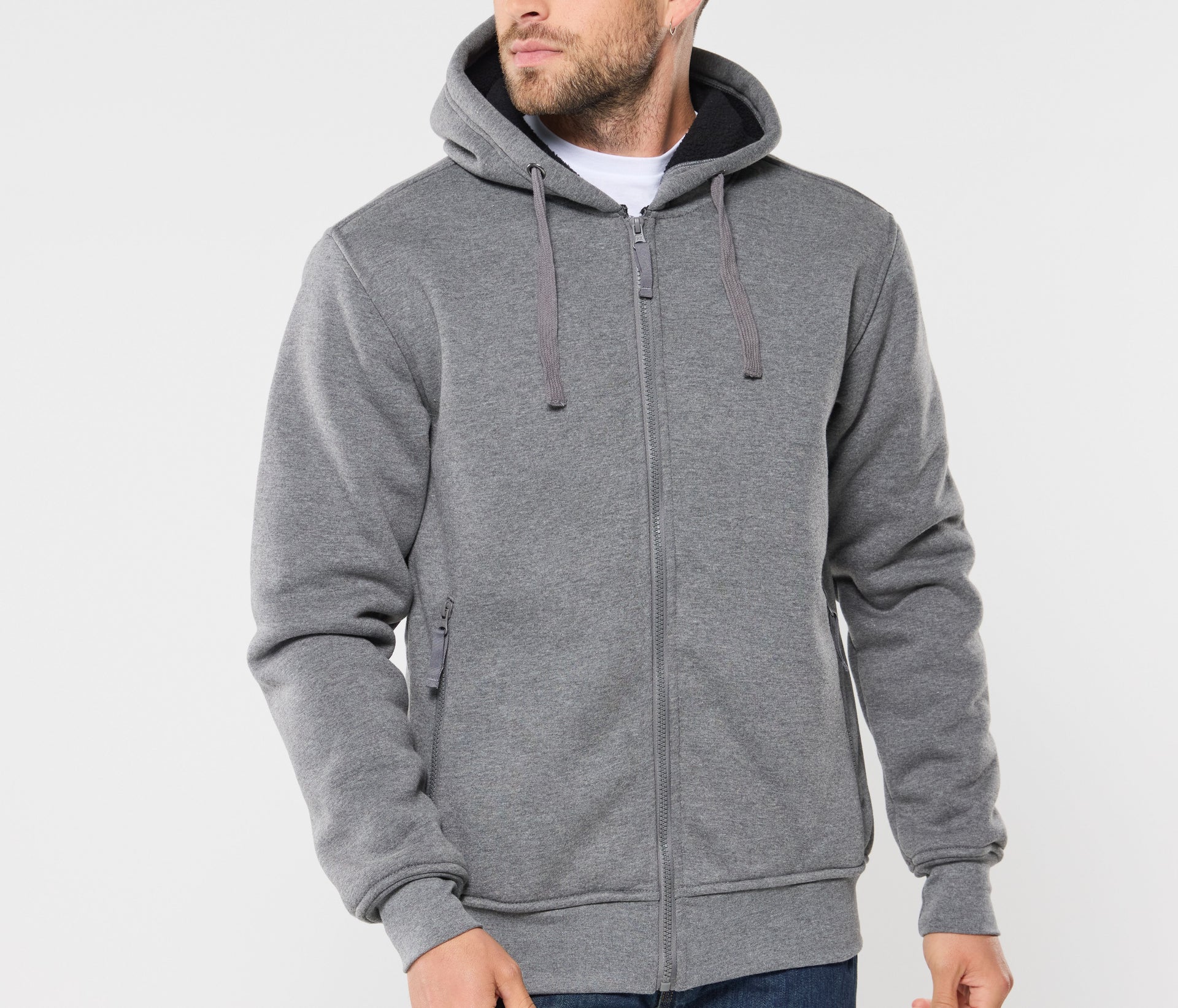 Sweat capuche zippé doublé polaire sherpa