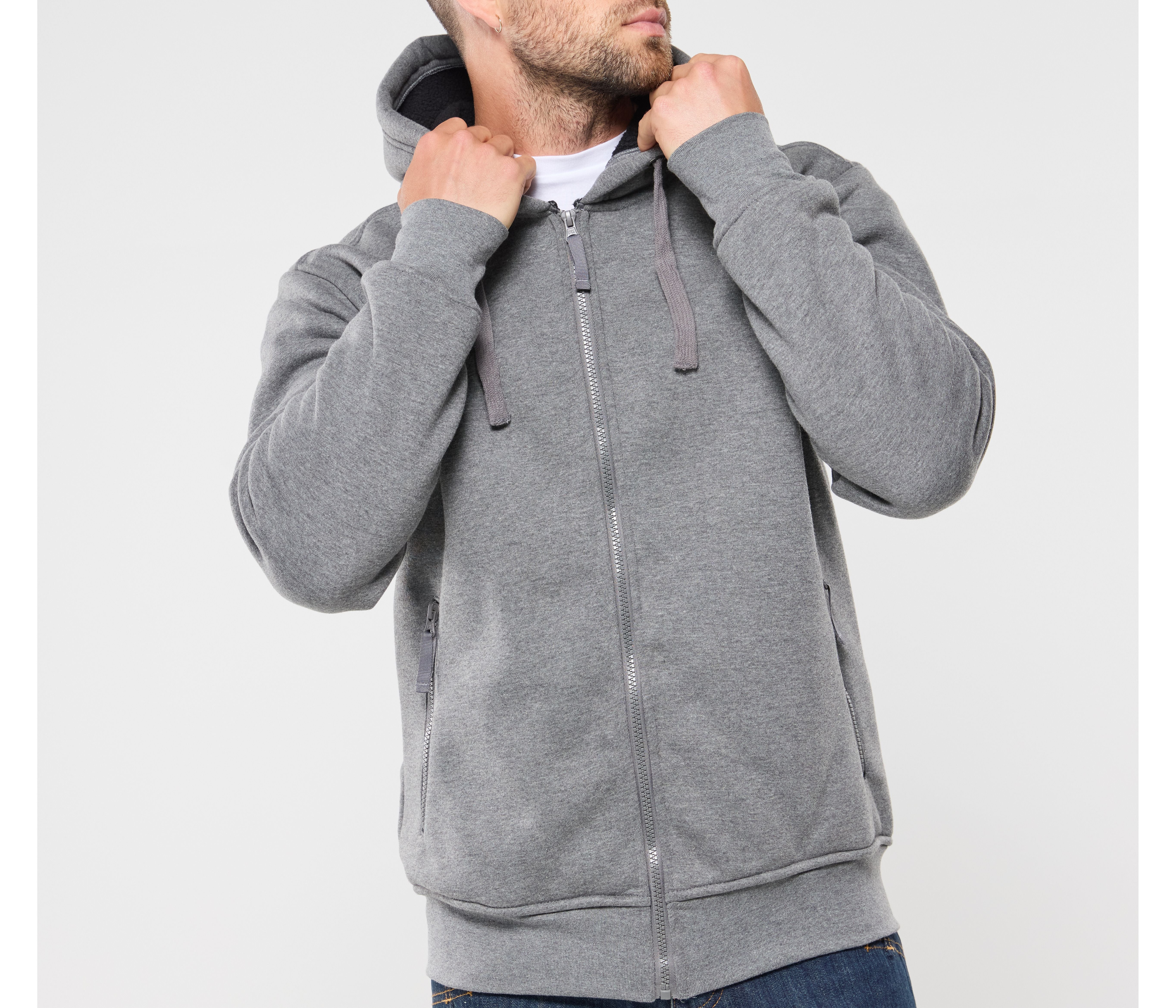 Sweat capuche zippé doublé polaire sherpa