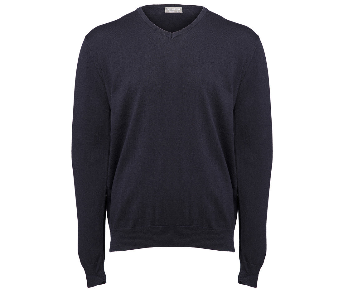 Pull Col V Homme - Navy