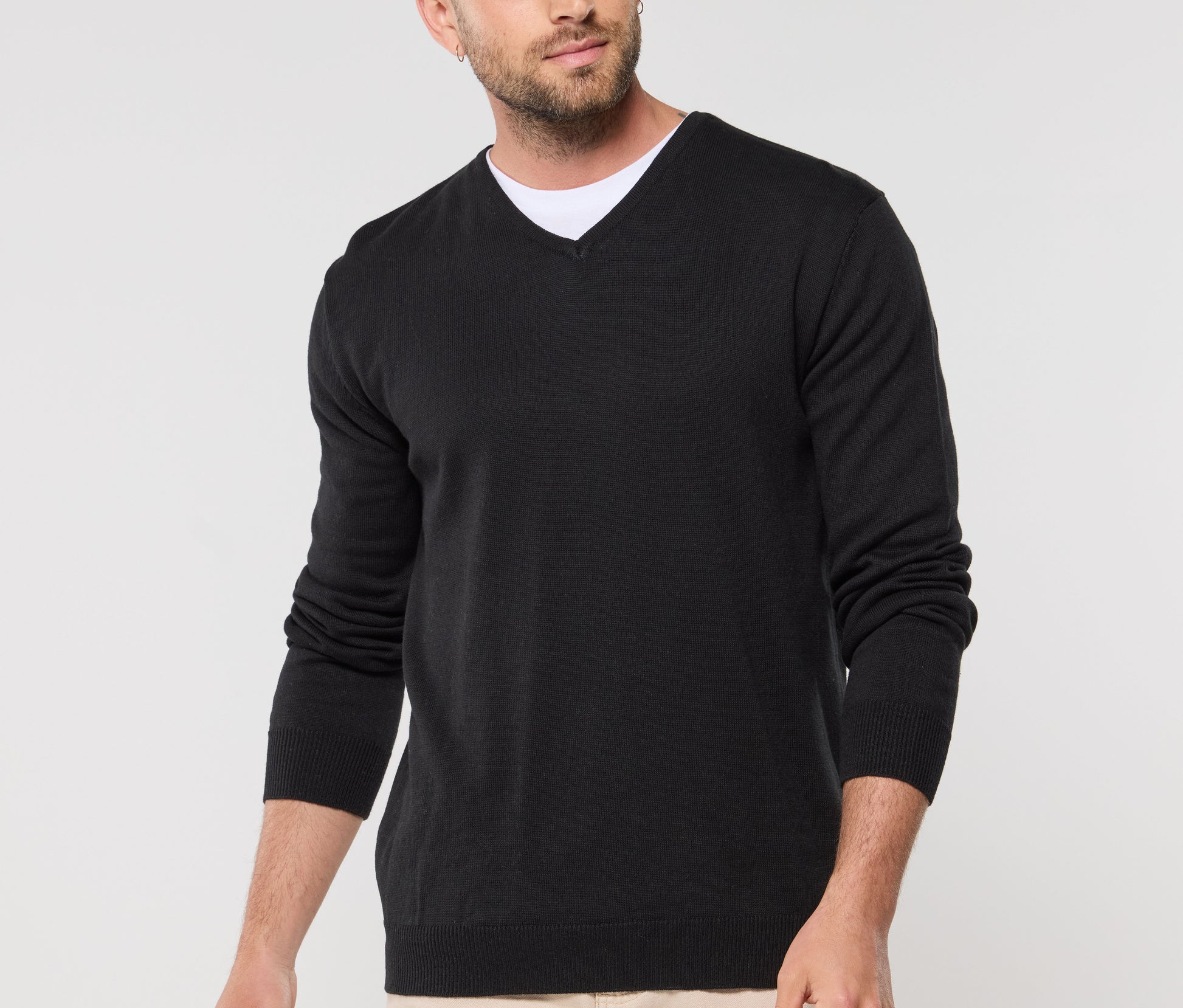 Pull col V homme