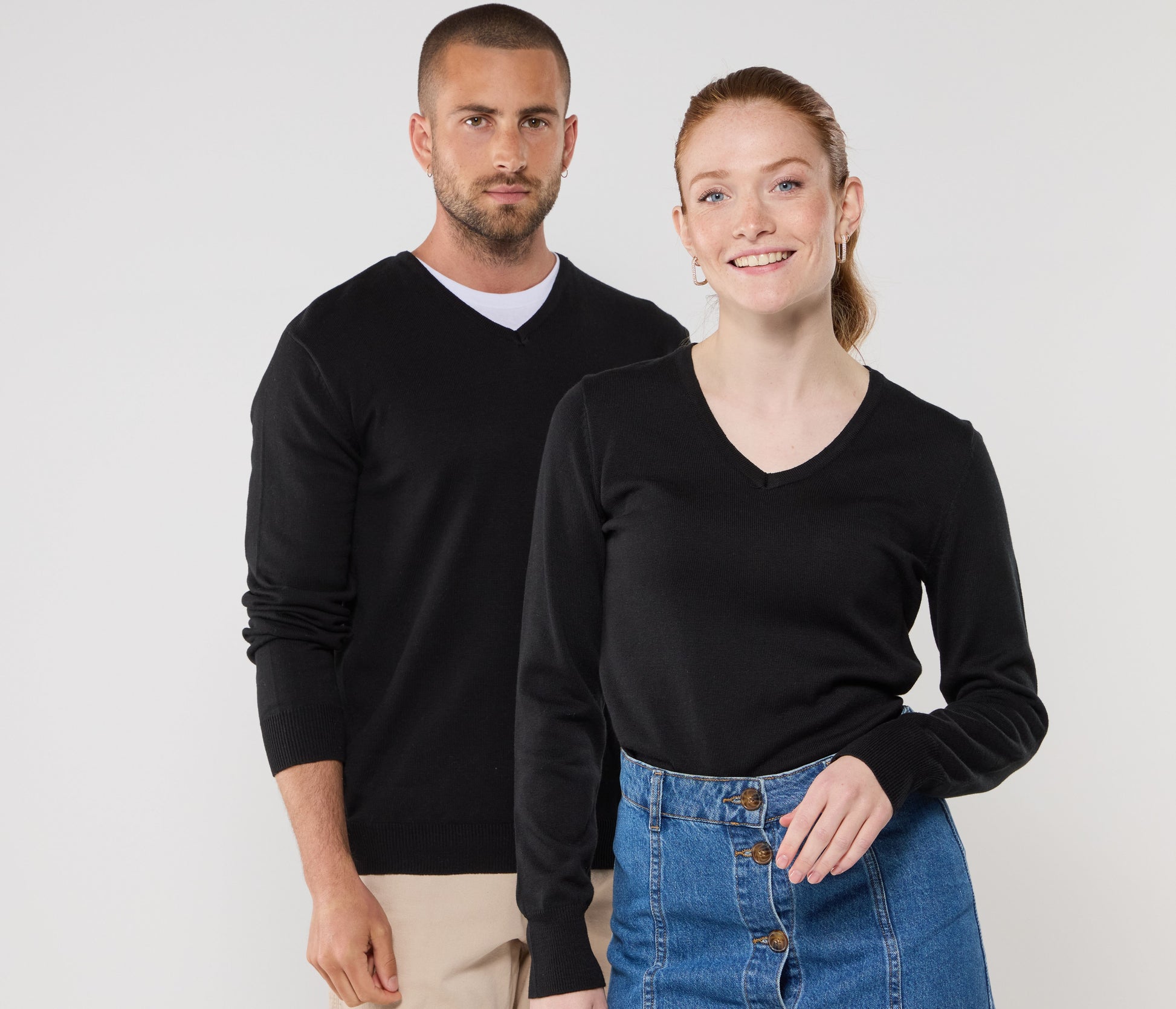 Pull col V homme