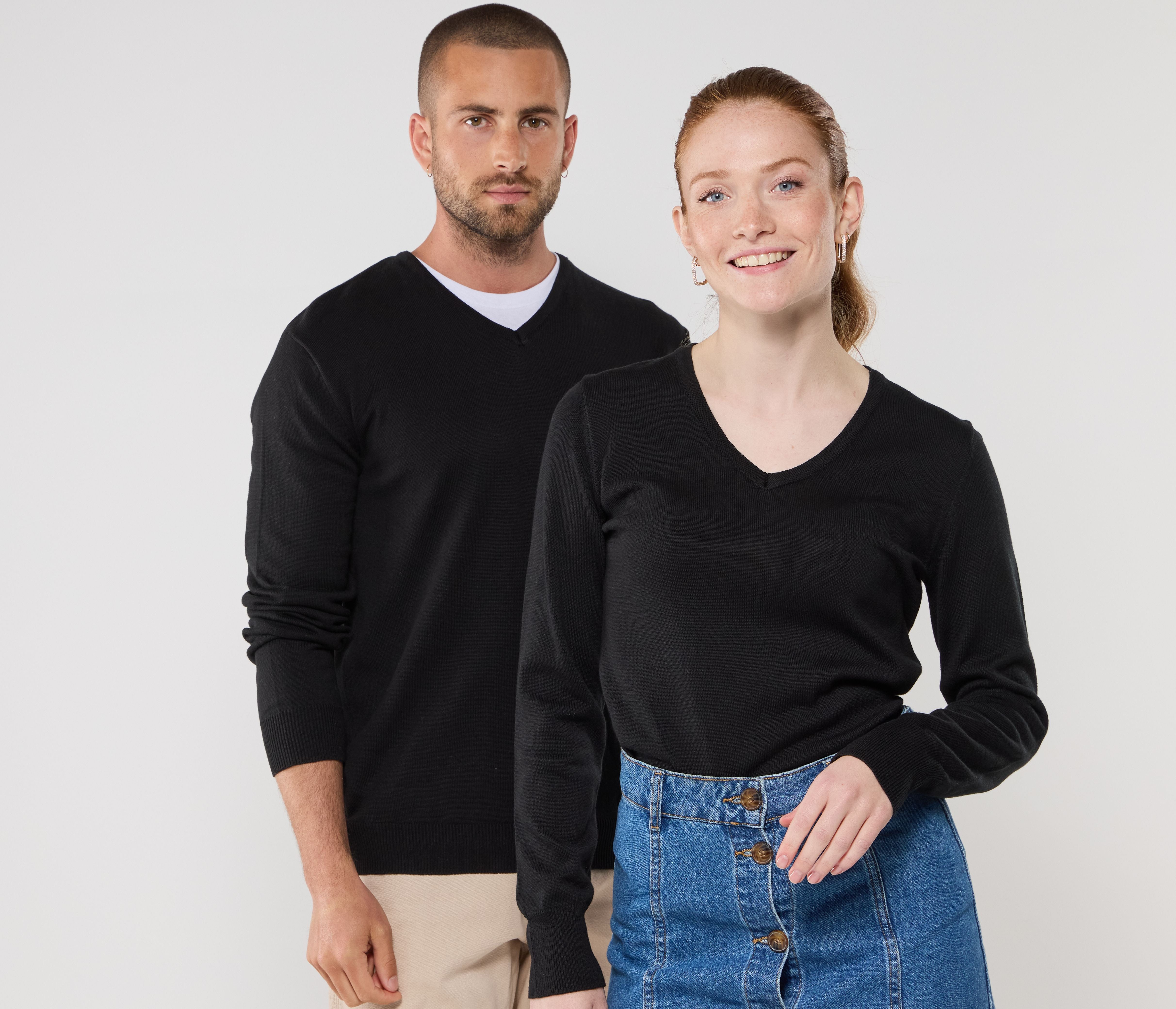 Pull col V homme