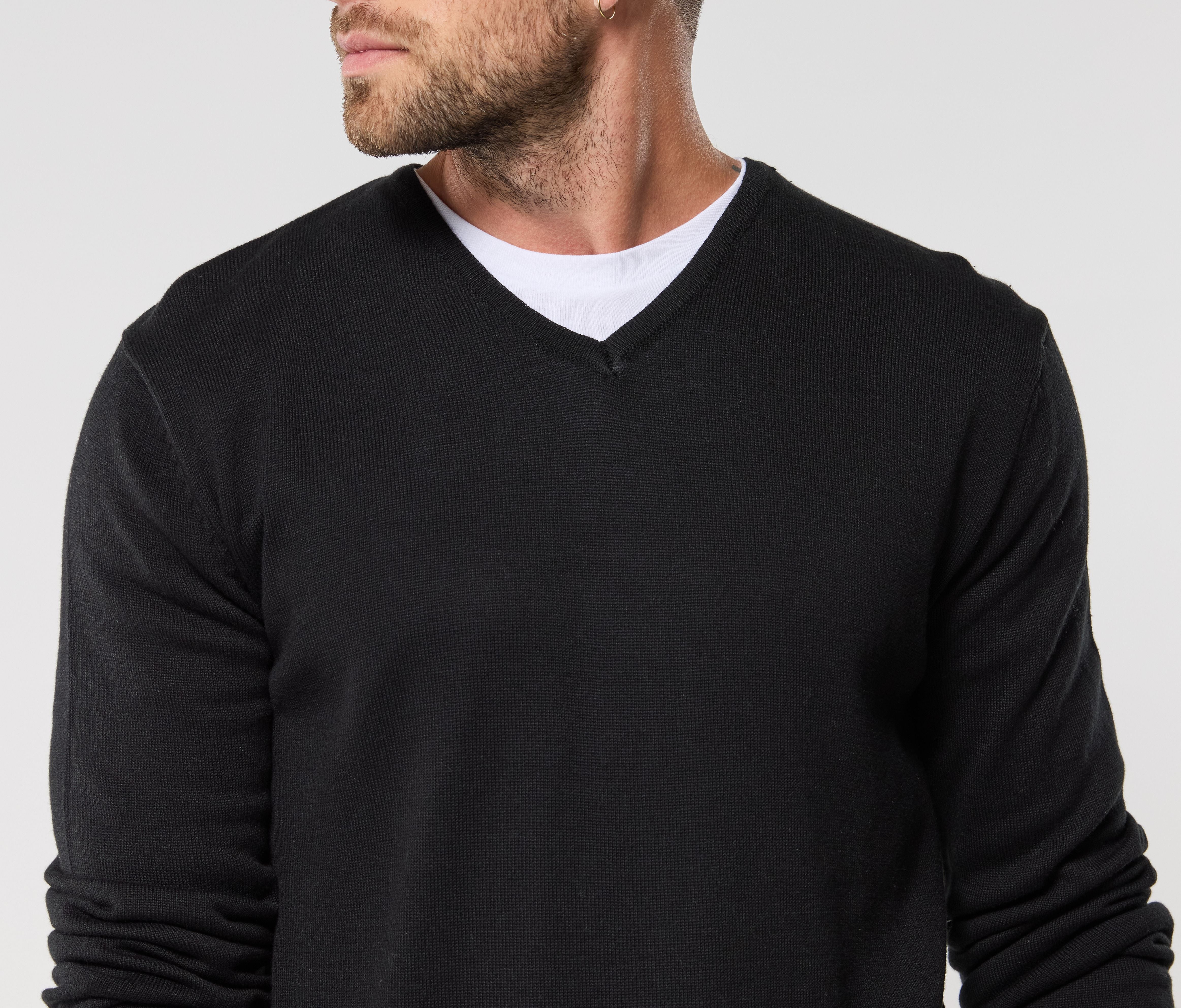 Pull col V homme