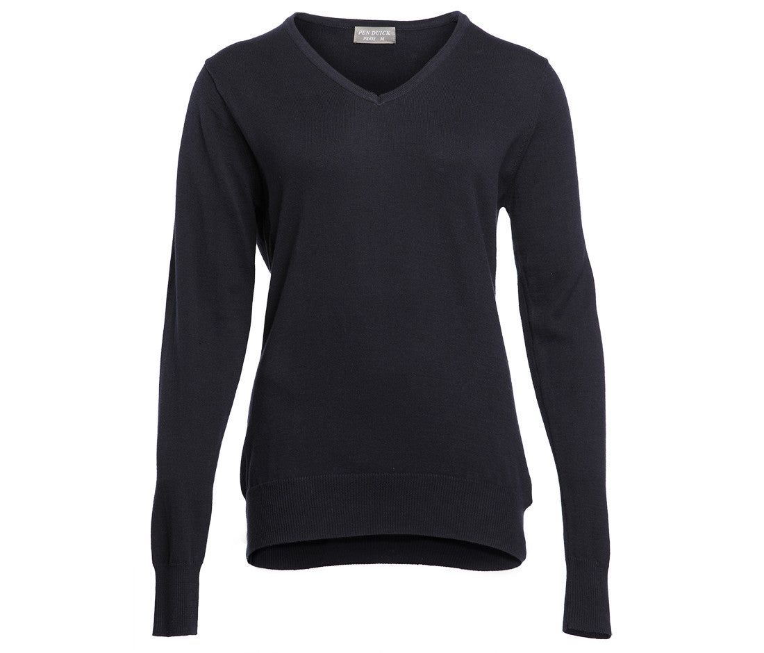 Pull Col V Femme - Navy
