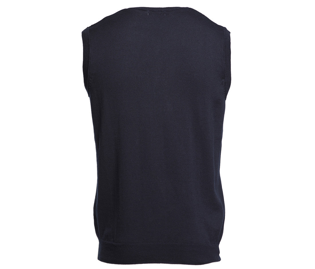 Pull Sans Manche Col V - Navy