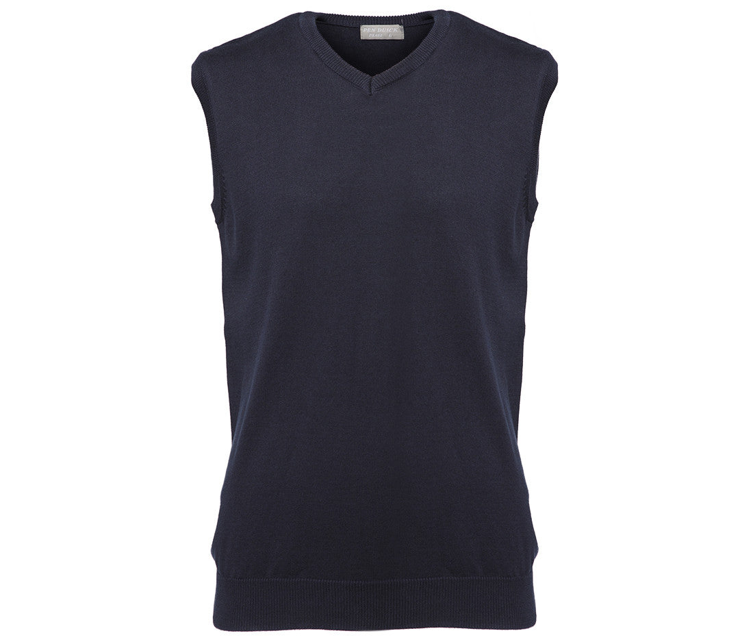 Pull Sans Manche Col V - Navy