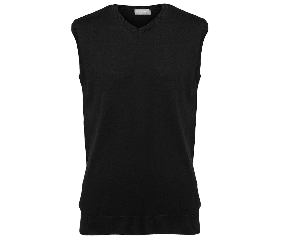 Pull Sans Manche Col V - Black