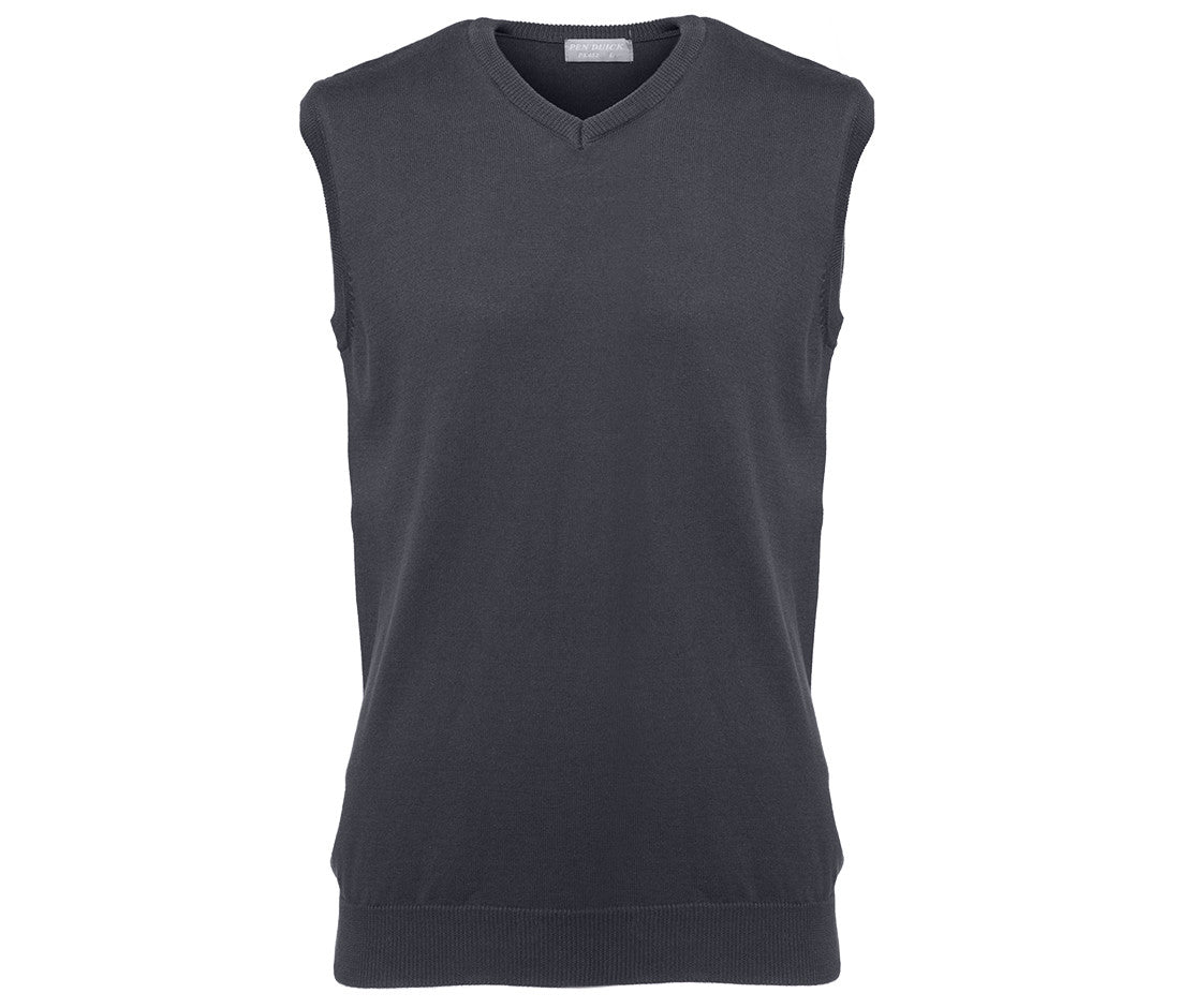 Pull Sans Manche Col V - Dark Grey