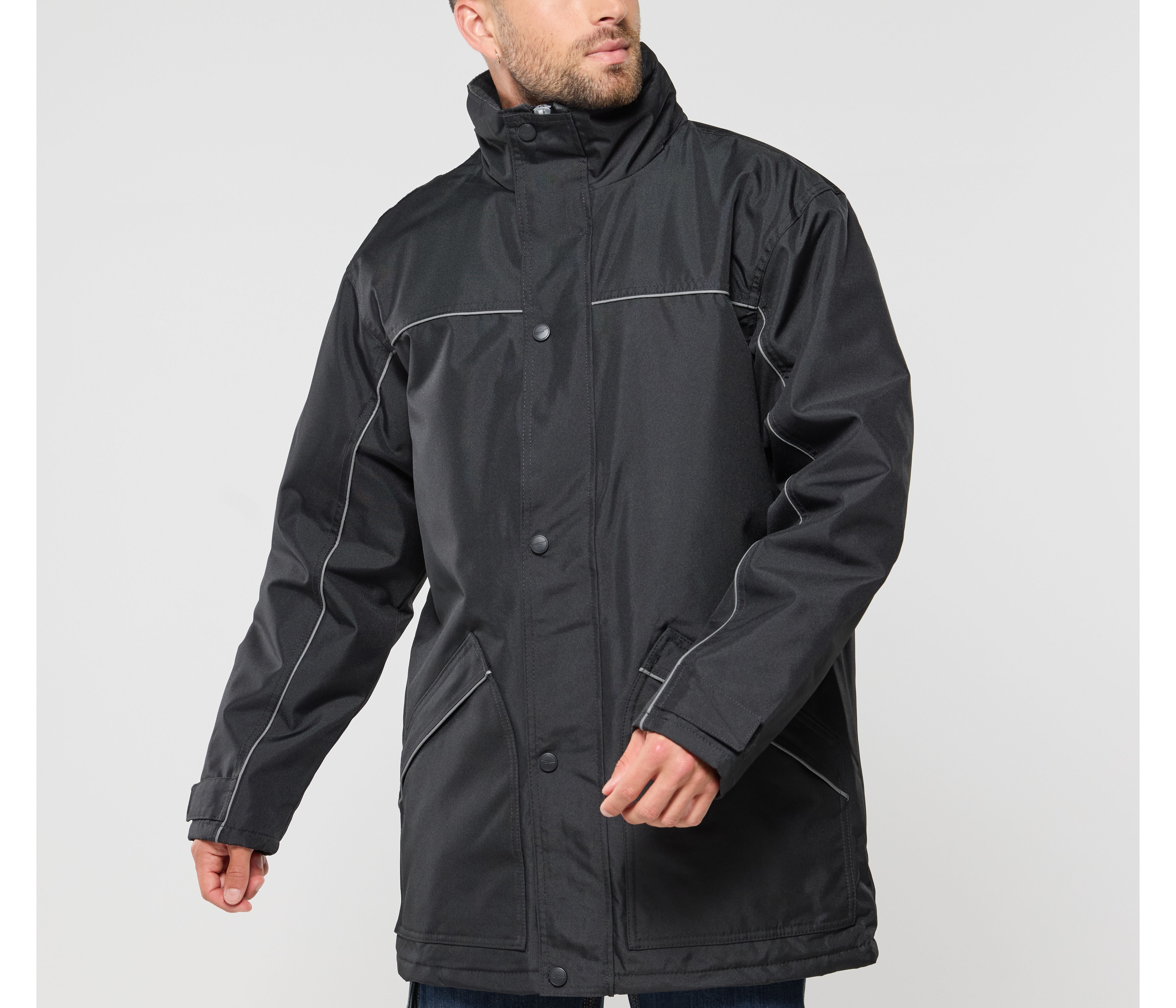 Parka avec passepoil réfléchissant
