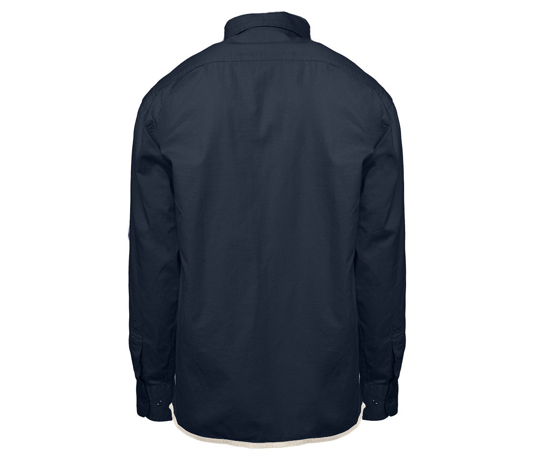 Chemise Manches Longues 2 Poches - Navy/beige