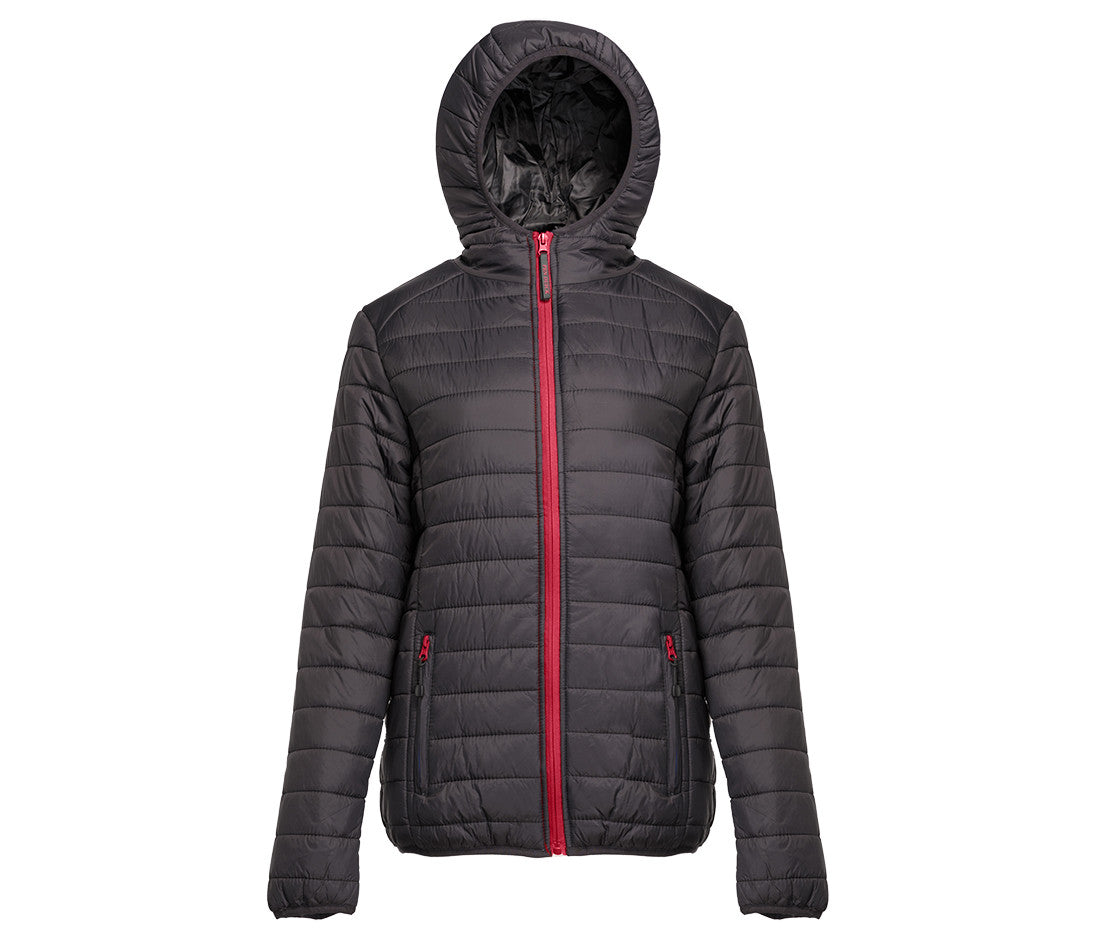 Doudoune Légère à Capuche Femme - Black/red