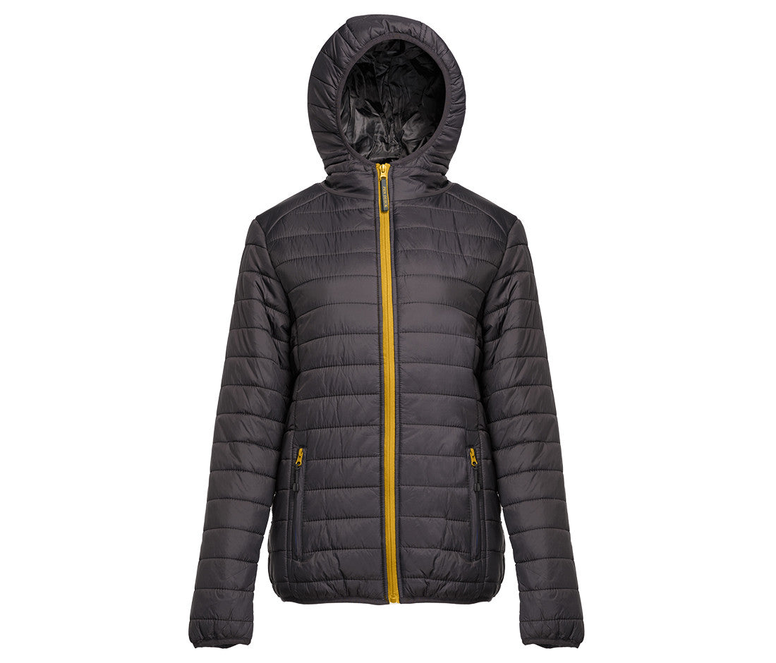 Doudoune Légère à Capuche Femme - Black/gold