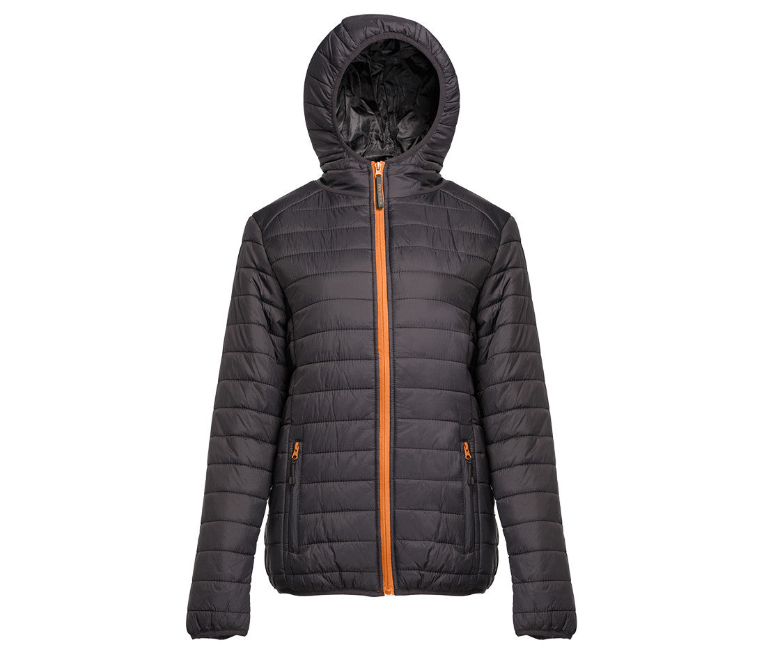 Doudoune Légère à Capuche Femme - Black/orange