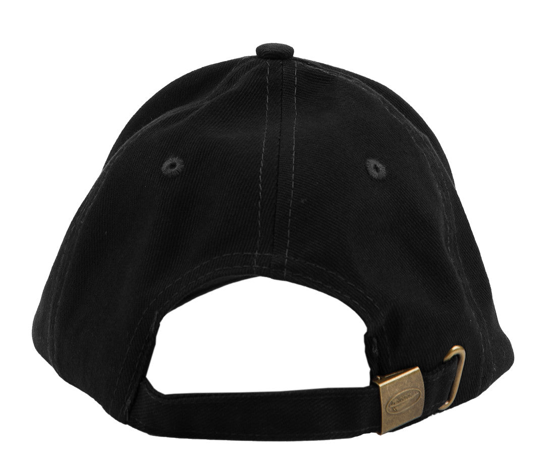 Casquette Coton Brossé 6 Pans - Black
