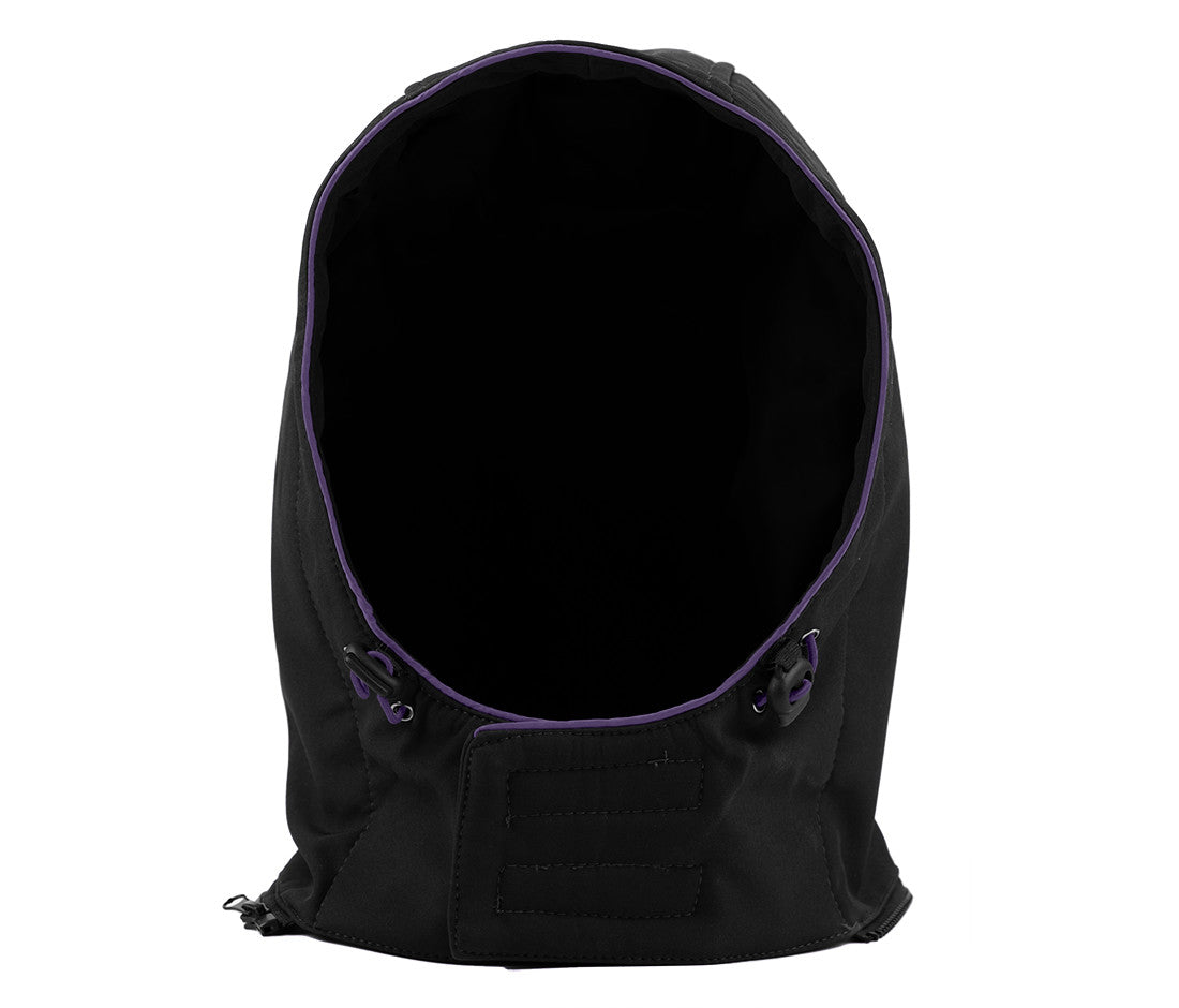 Capuche en Softshell Avec Biais Contrasté - Black/purple