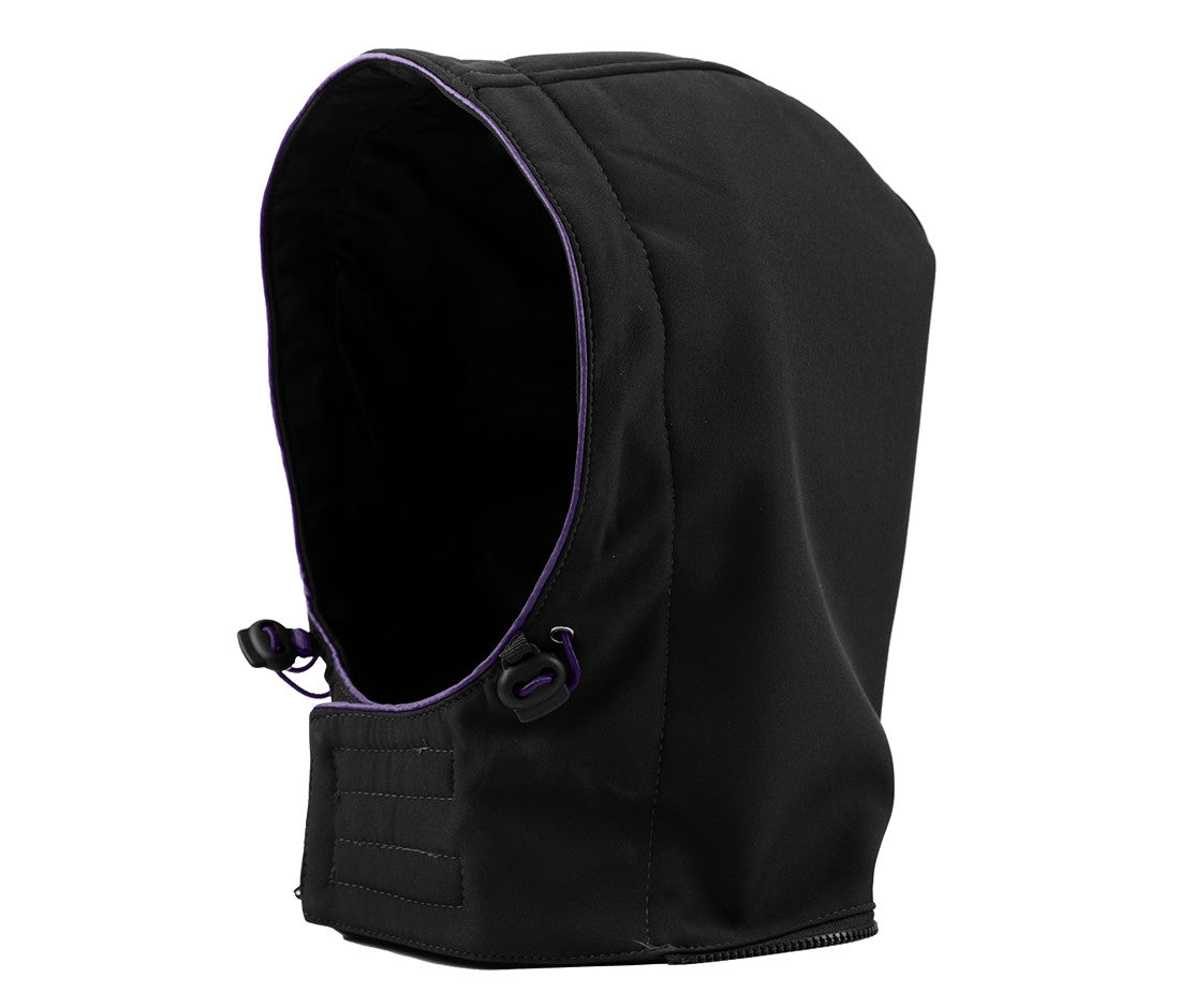 Capuche en Softshell Avec Biais Contrasté - Black/purple