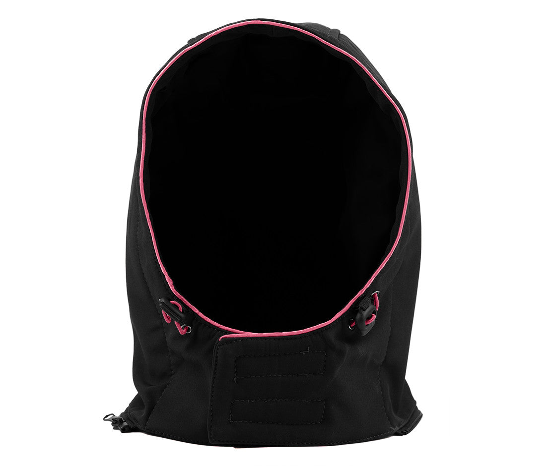 Capuche en Softshell Avec Biais Contrasté - Black/fuchsia