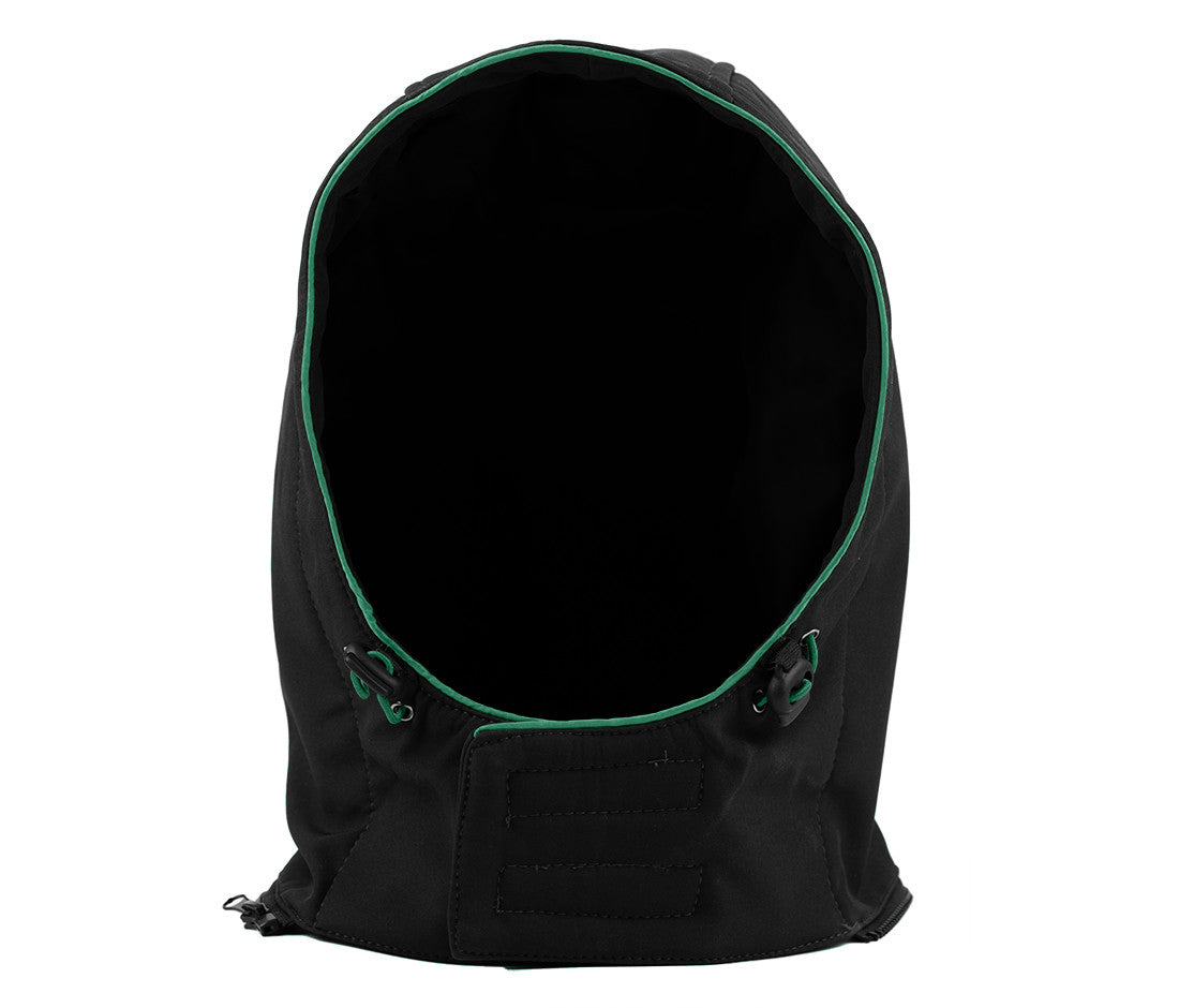 Capuche en Softshell Avec Biais Contrasté - Black/kelly Green