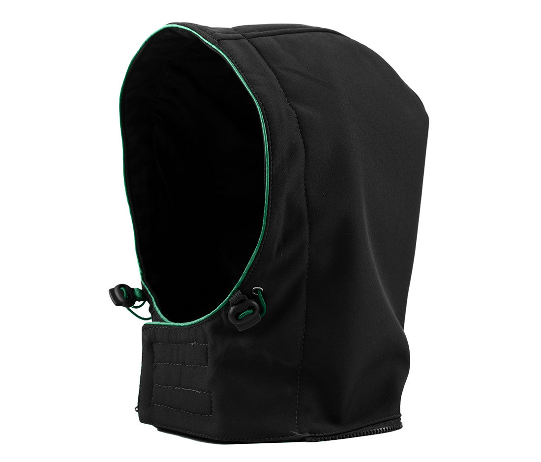 Capuche en Softshell Avec Biais Contrasté - Black/kelly Green