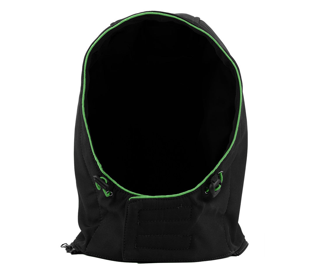 Capuche en Softshell Avec Biais Contrasté - Black/apple Green