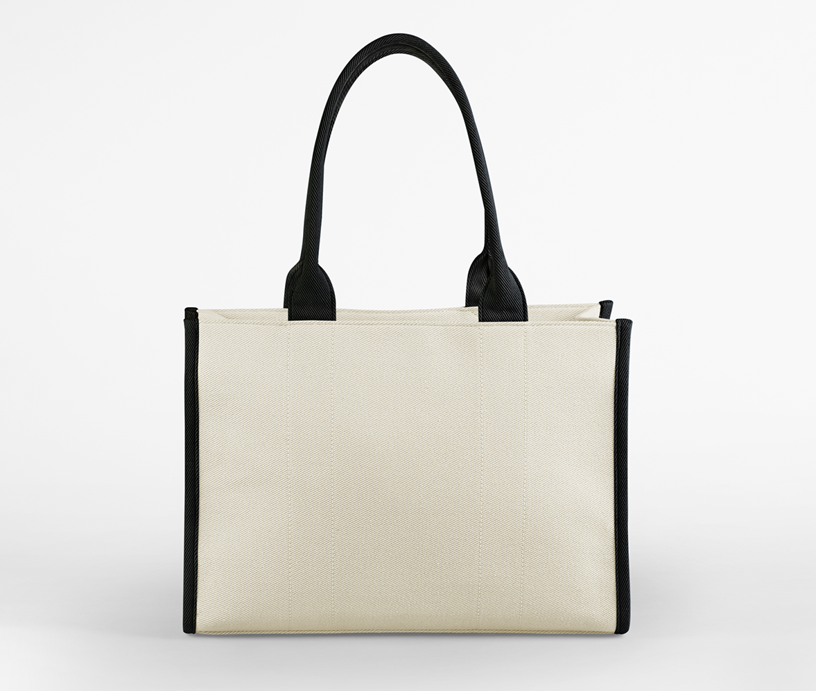 Large Tote Bag Bicolore - Natural/black