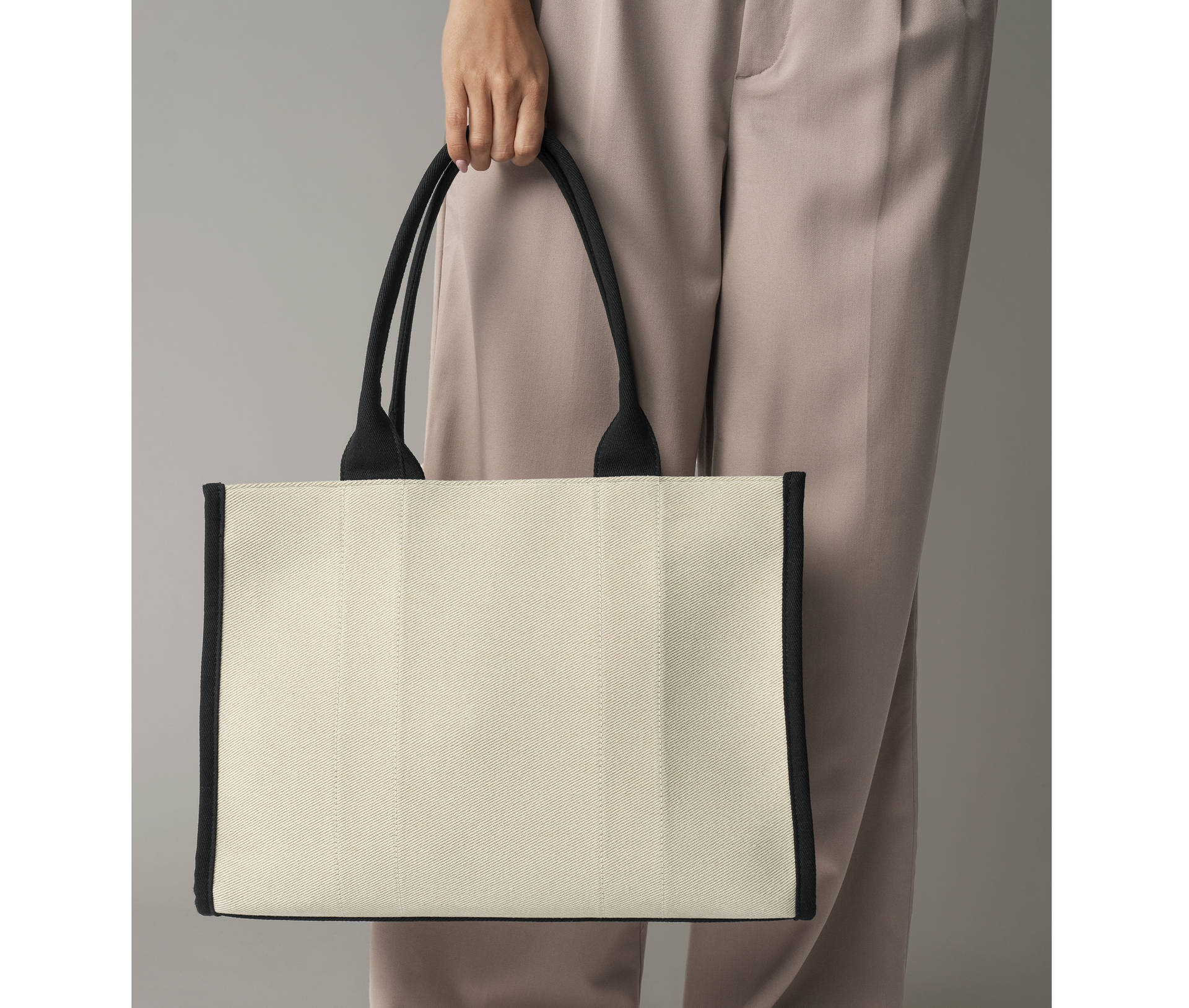 Large tote bag bicolore