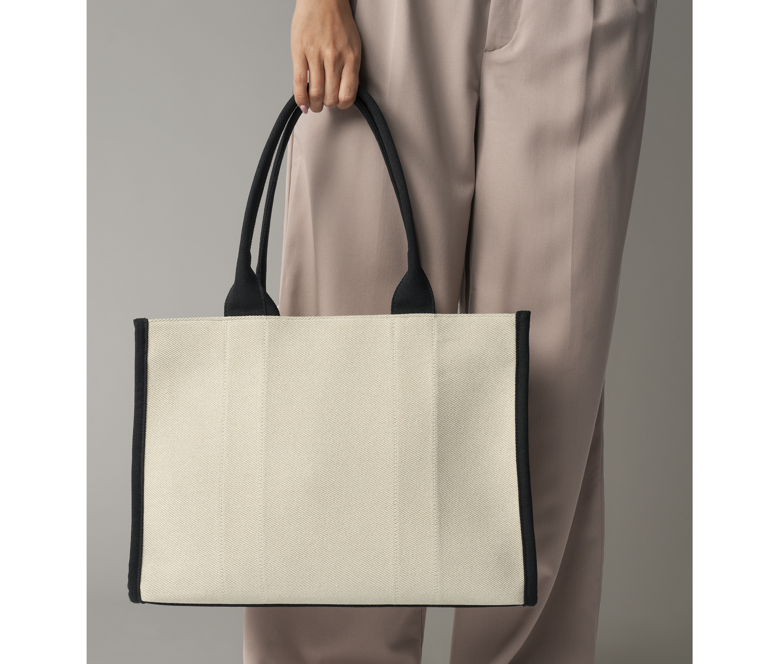 Large tote bag bicolore