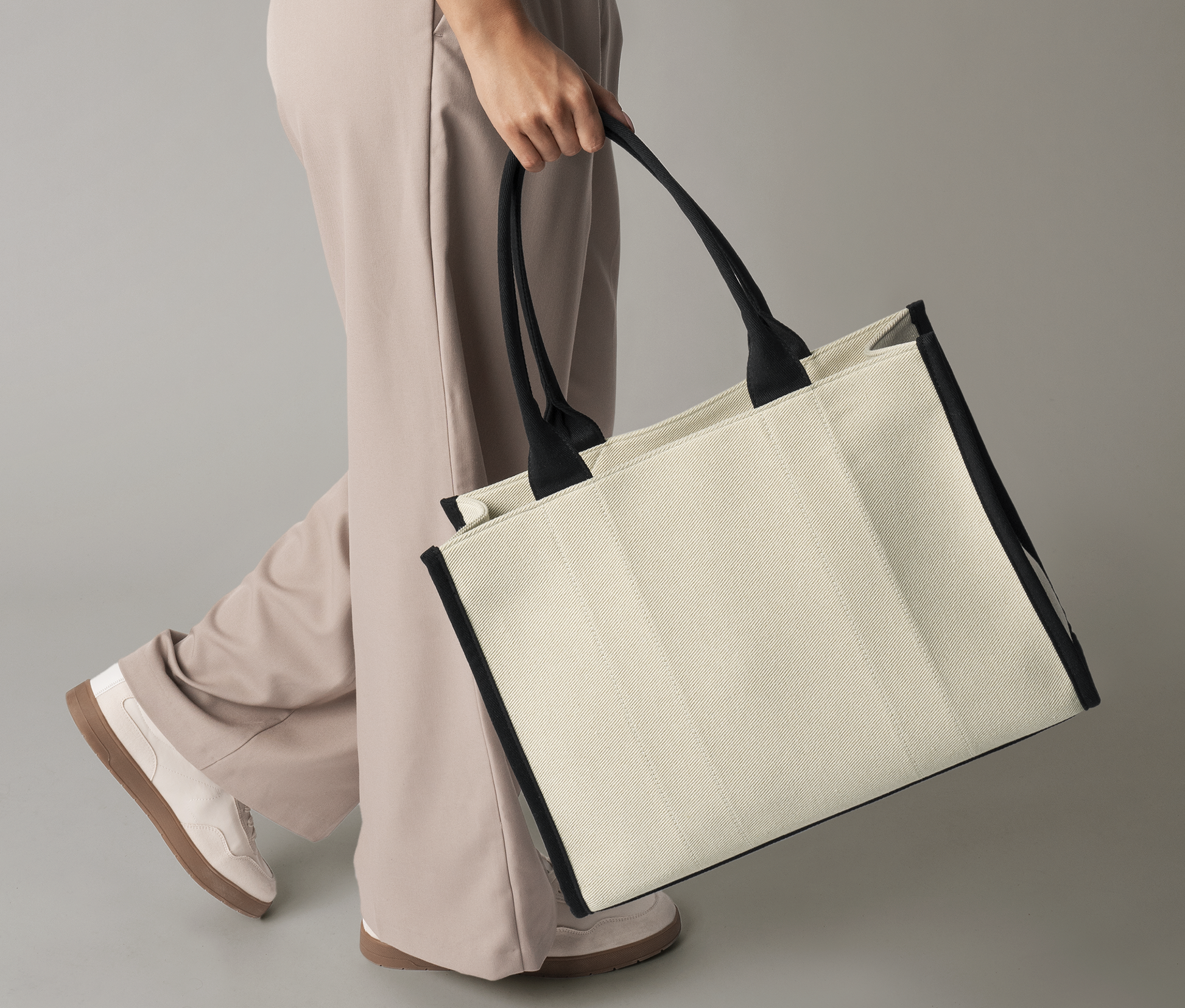 Large tote bag bicolore