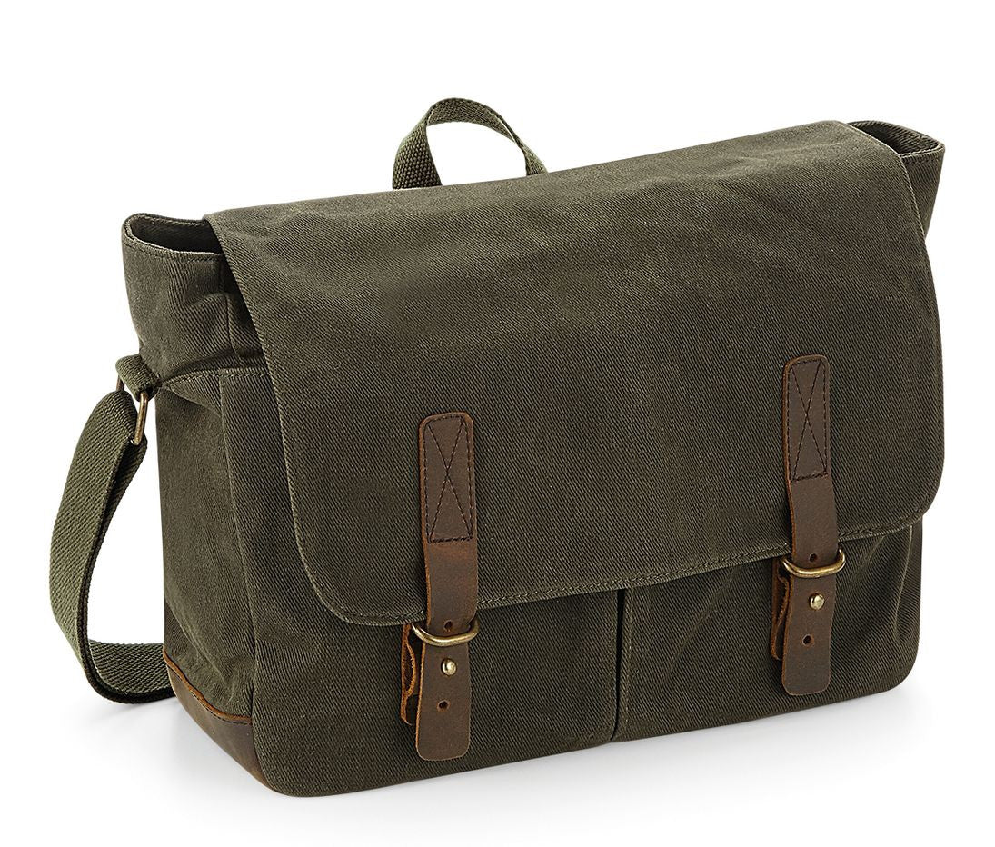 Sacoche en Toile Cirée Traditionnelle - Olive Green
