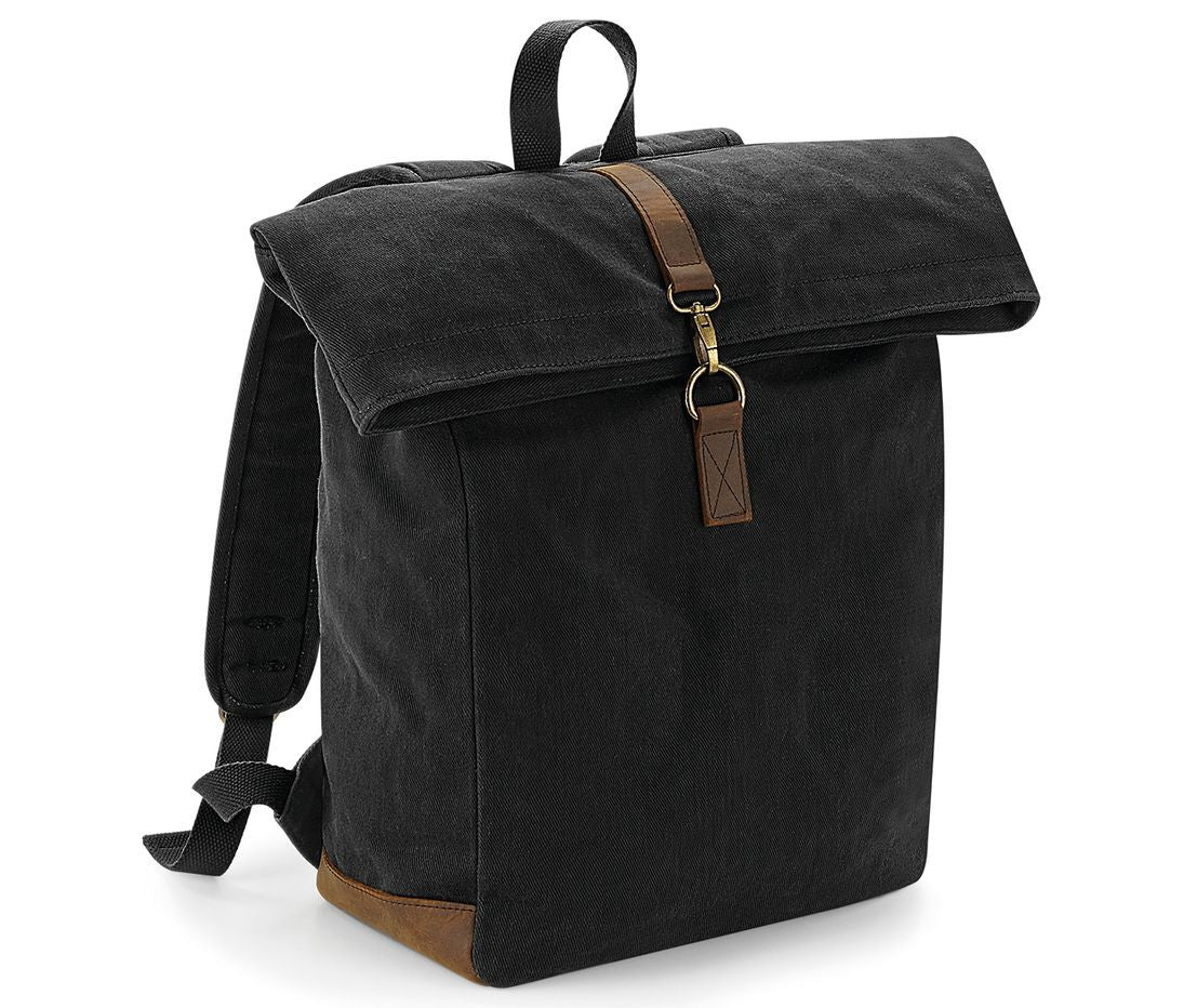 Sac à Dos en Toile Cirée Traditionnel - Black
