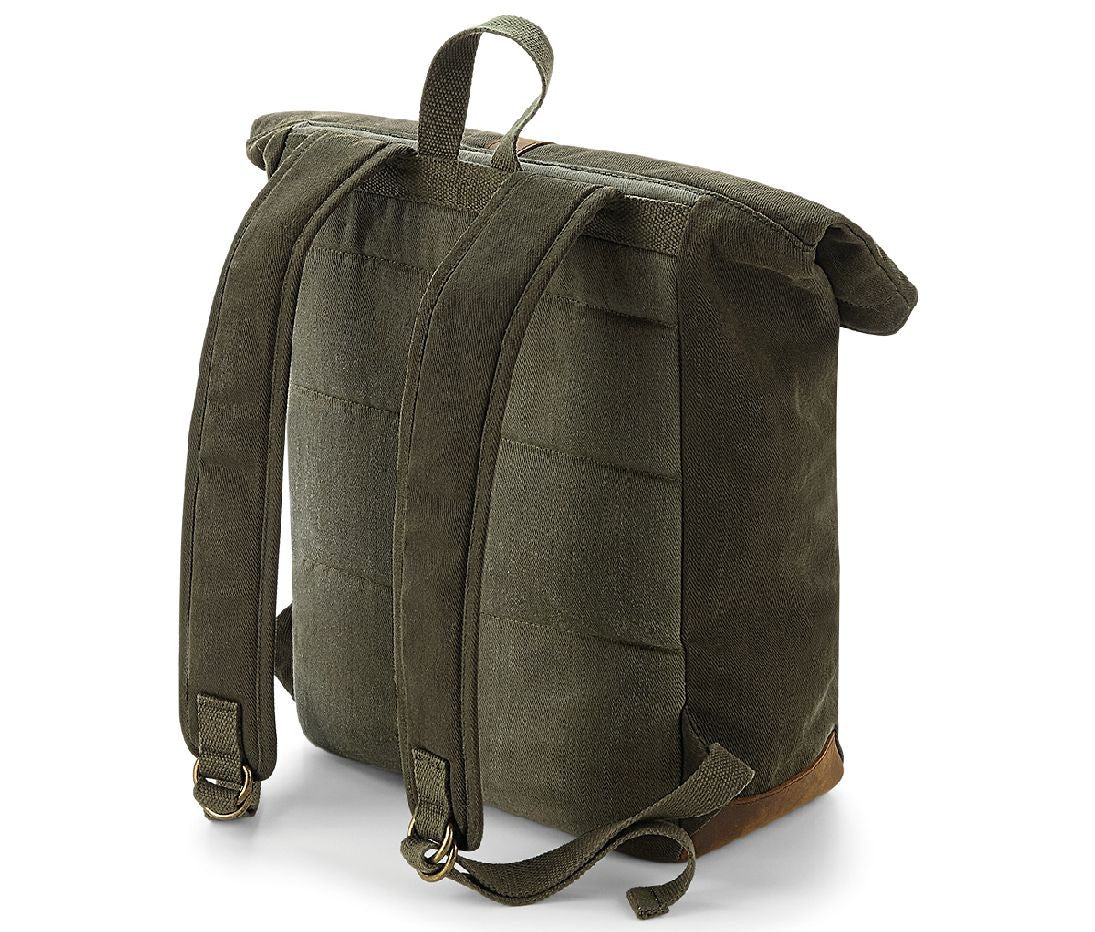 Sac à Dos en Toile Cirée Traditionnel - Olive Green