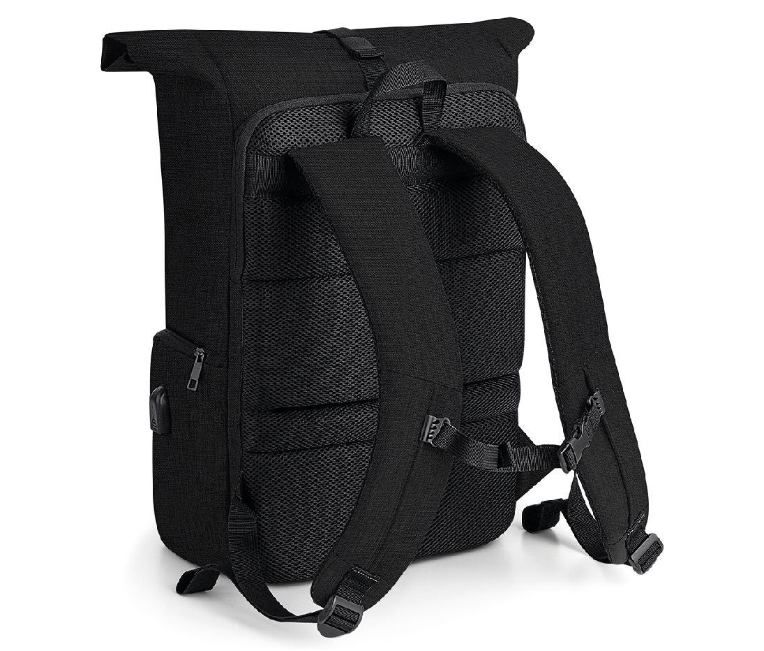 Sac à Dos Avec Rabat Enroulable et Chargeur Q-Tech - Black