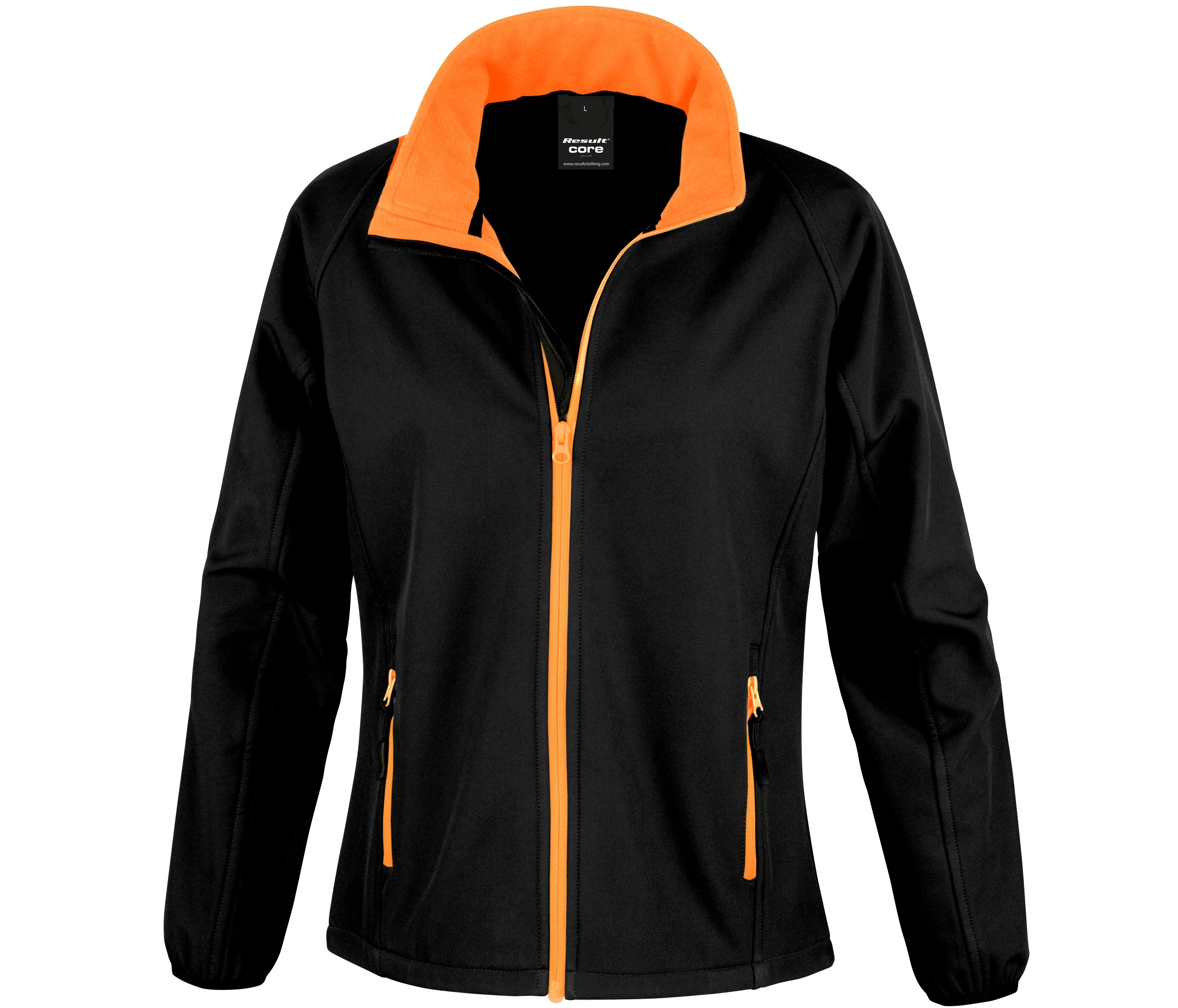 Veste Softshell Imprimable Femme - Black/orange