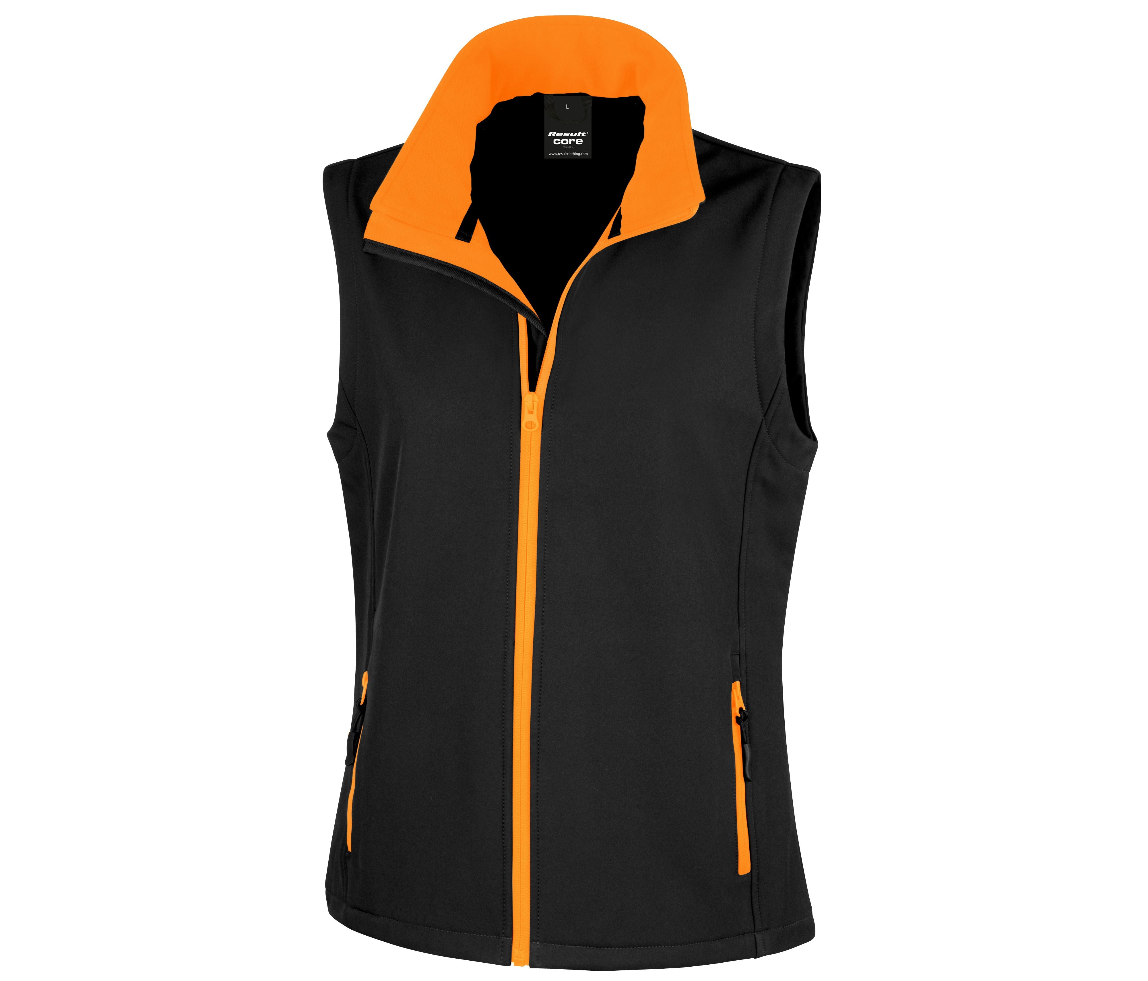 Bodywarmer Softshell Imprimable Femme - Black/orange