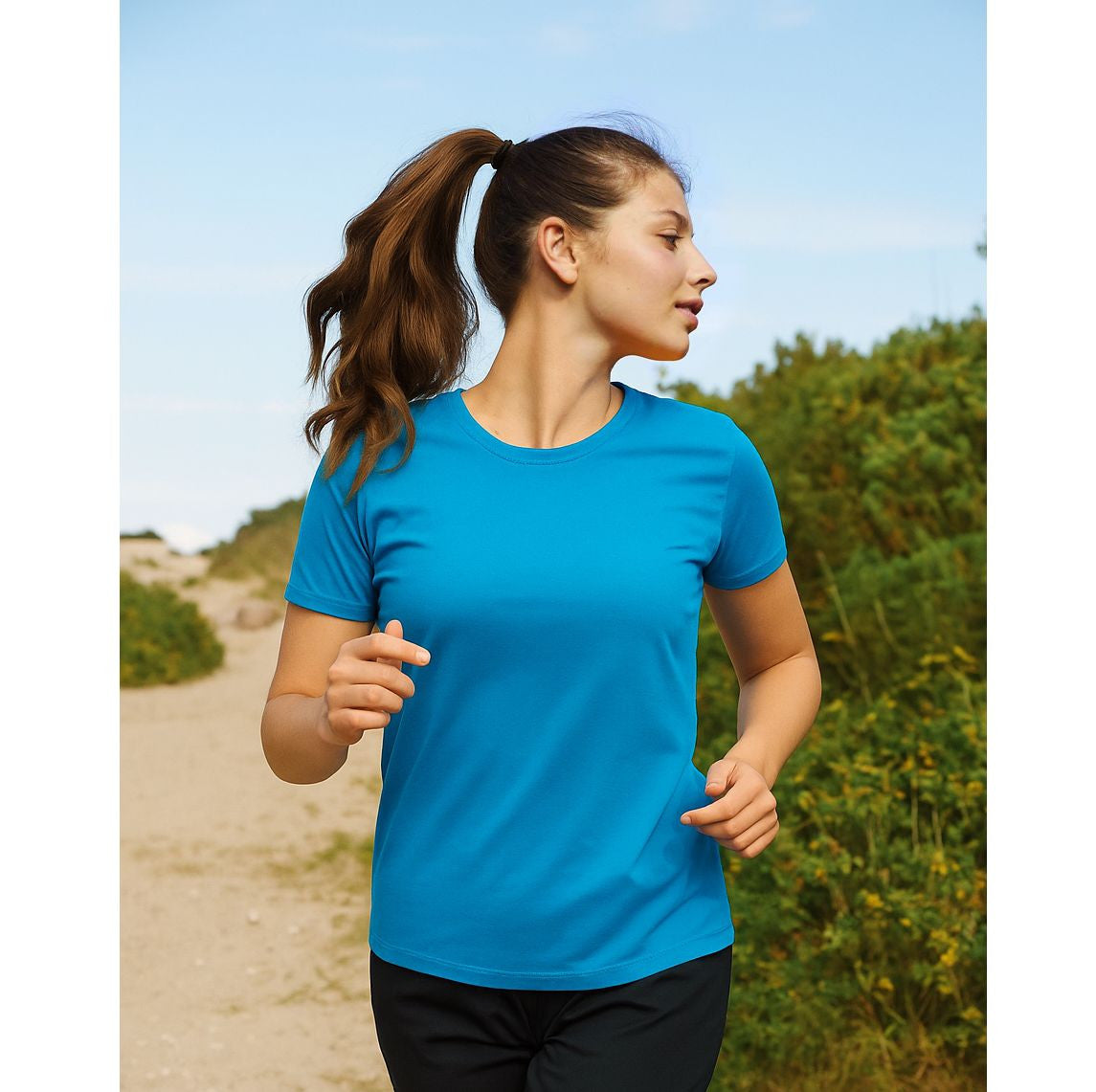 Tee-shirt respirant femme en polyester recyclé