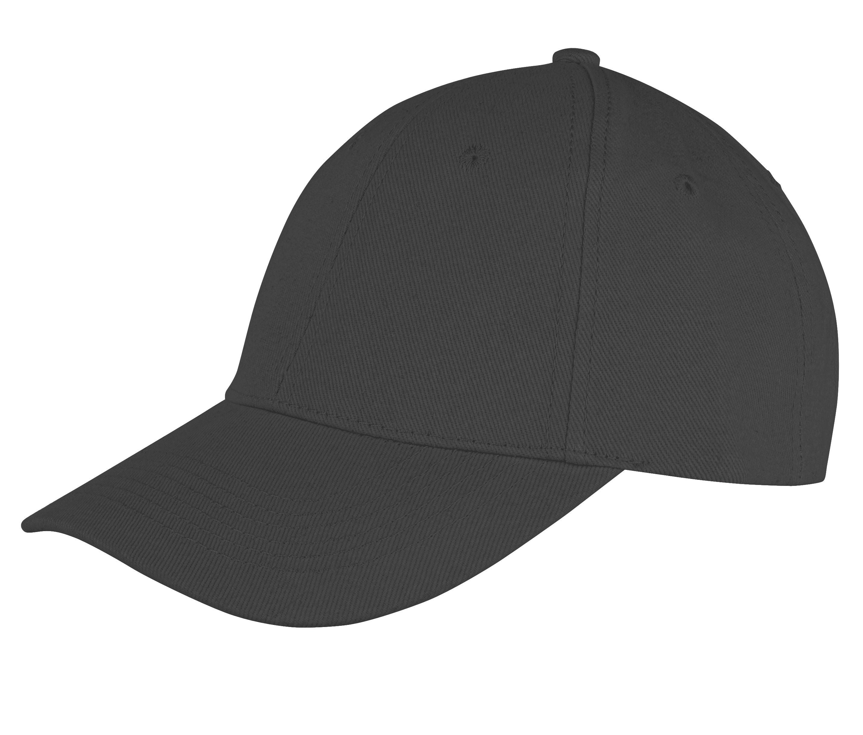 Casquette Basse Coton 6 Pans - Black
