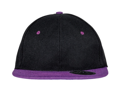 Casquette 6 Pans Visière Plate - Black/purple