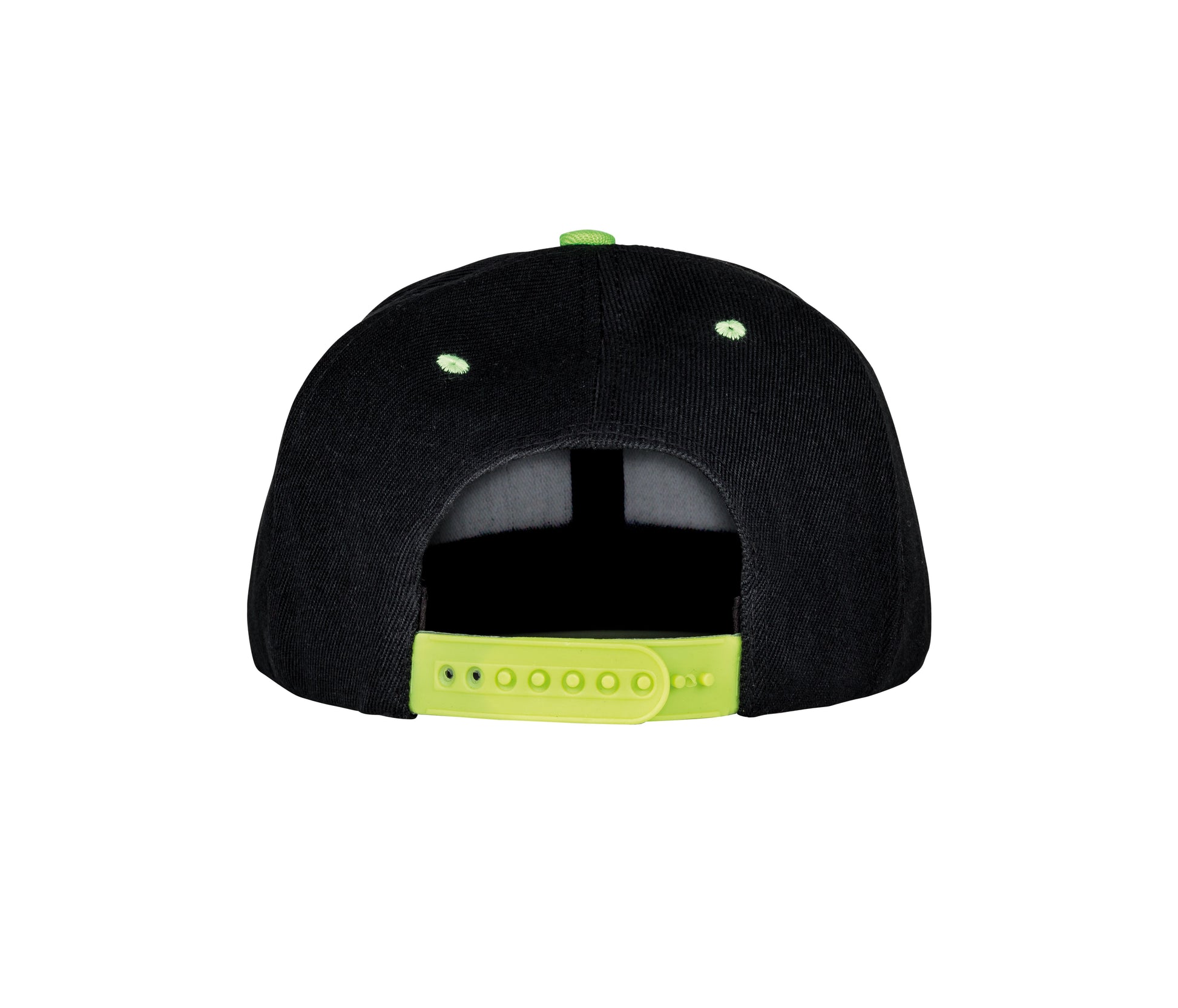 Casquette 6 Pans Visière Plate - Black/lime