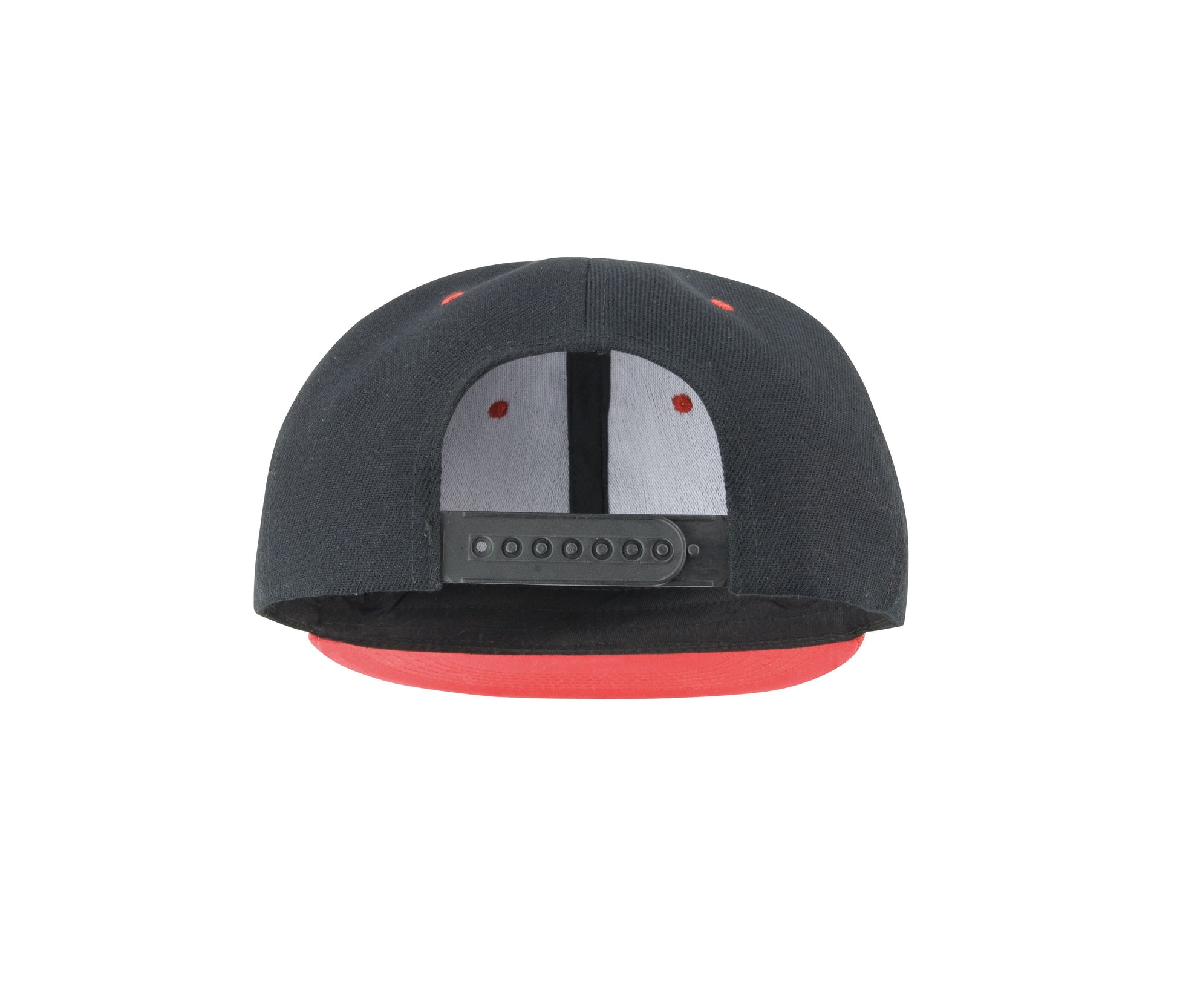 Casquette 6 Pans Visière Plate - Black/red