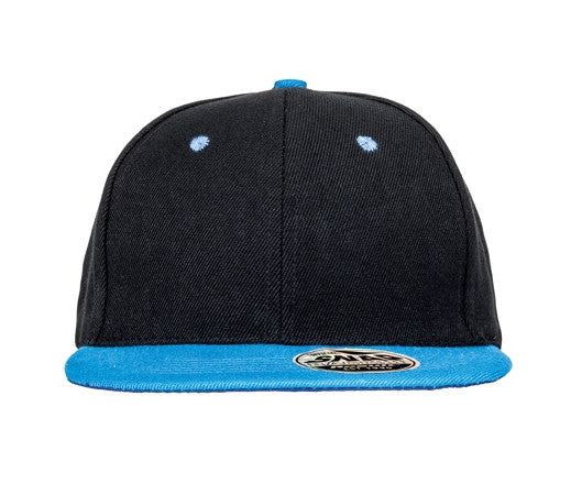 Casquette 6 Pans Visière Plate - Black/azure