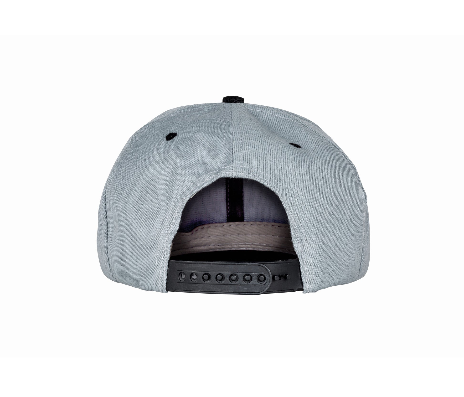 Casquette 6 Pans Visière Plate - Heather Grey/black