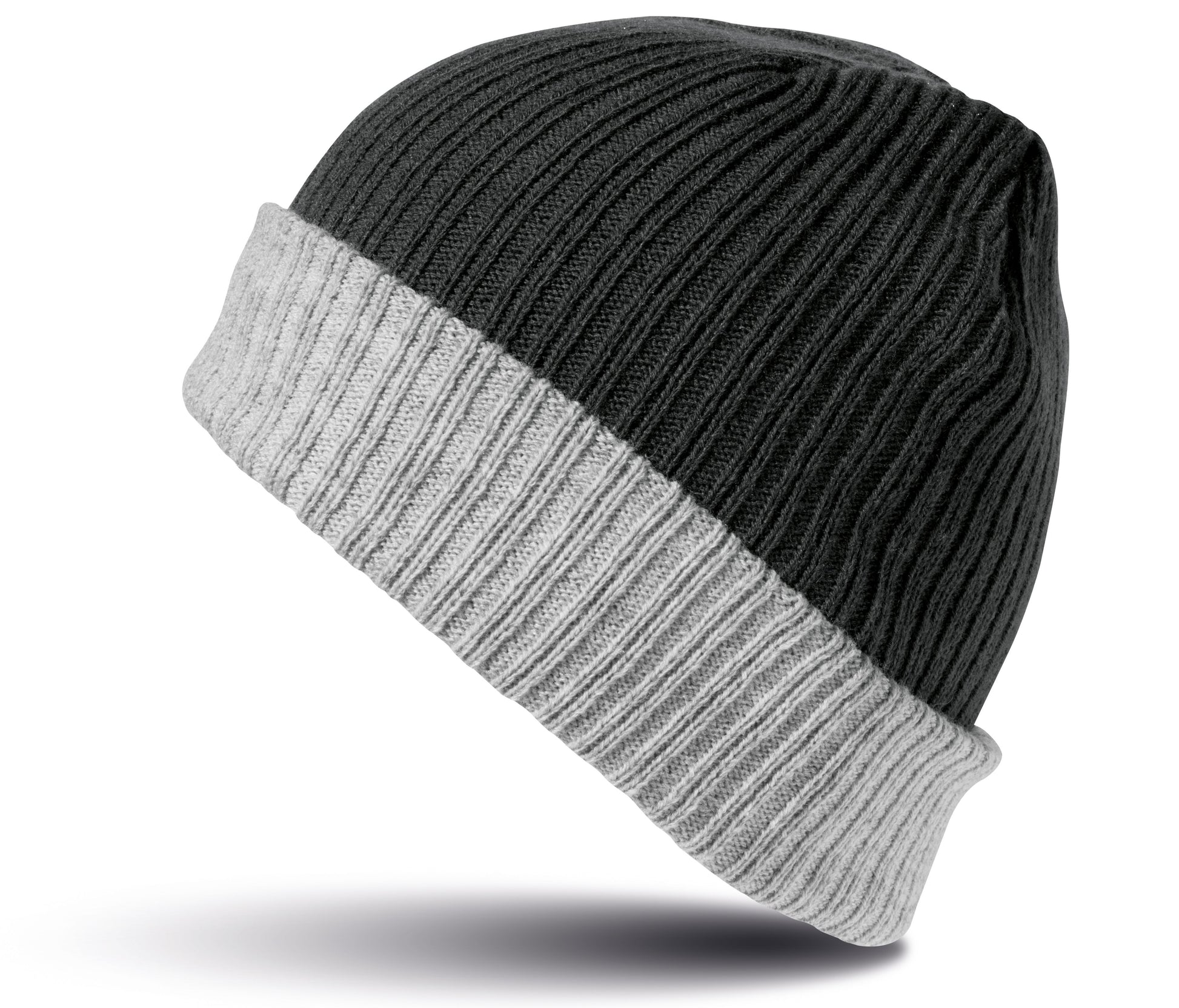 Bonnet Acrylique Avec Rabat - Black/grey