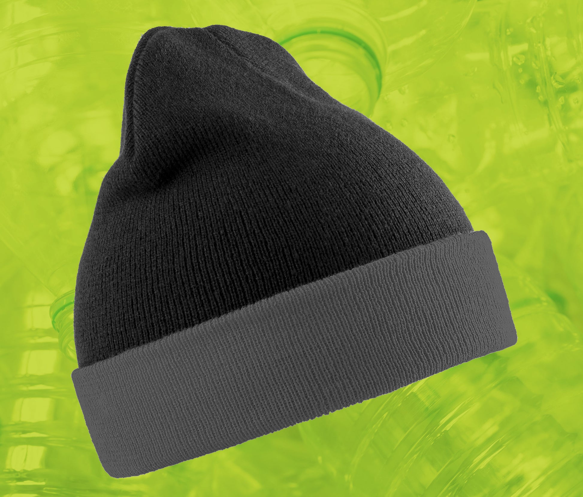 Bonnet en Polyester Recyclé Avec Rabat Contrasté - Black / Grey