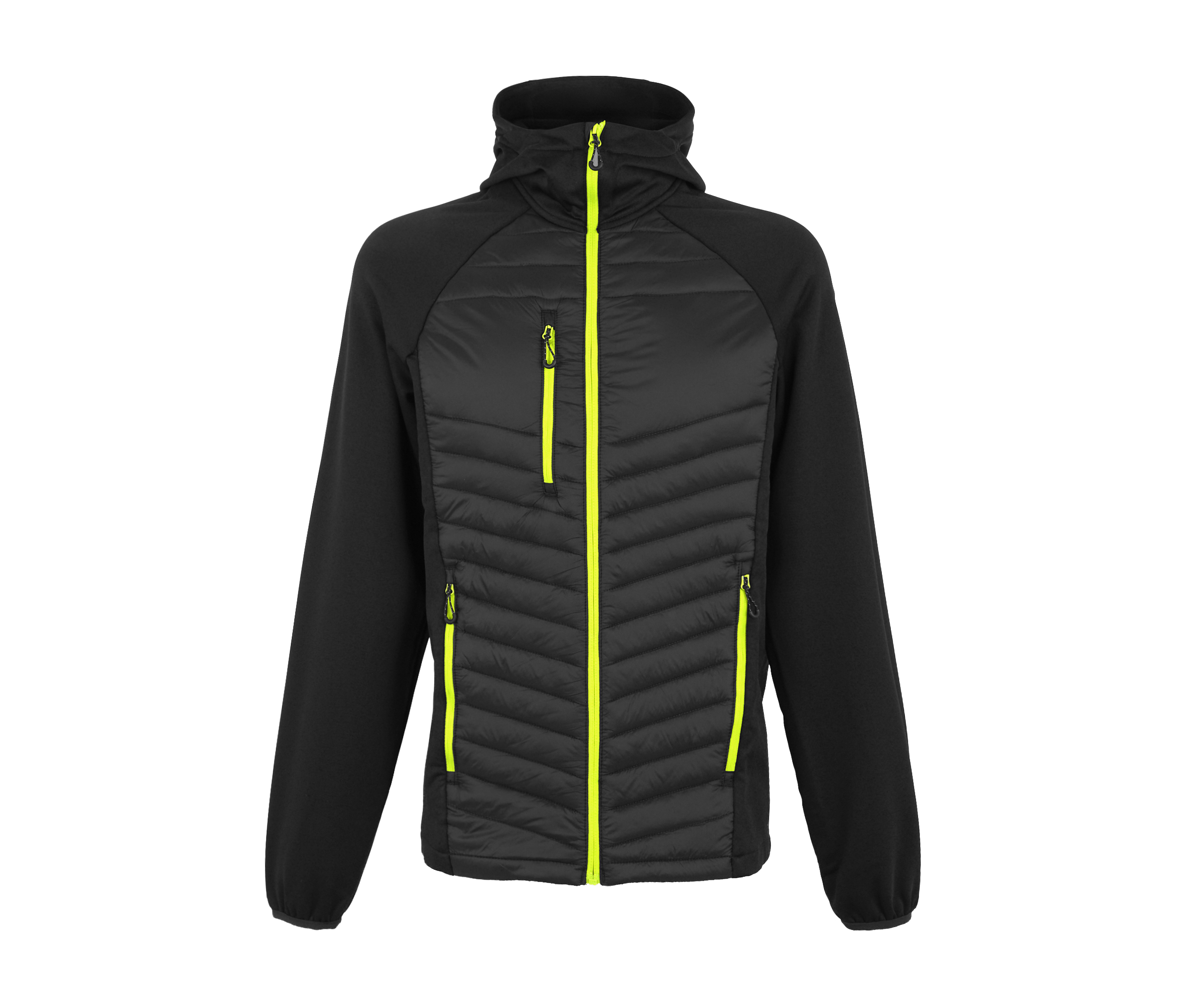 Blouson Bi-Matière - Black / Lime