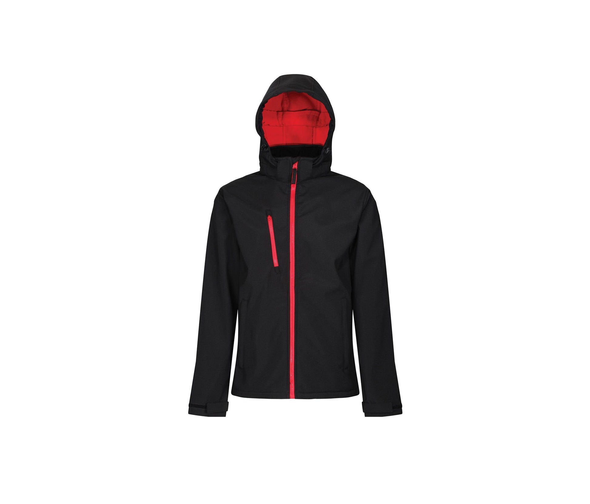 Veste Softshell Homme à Capuche - Black / Classic Red