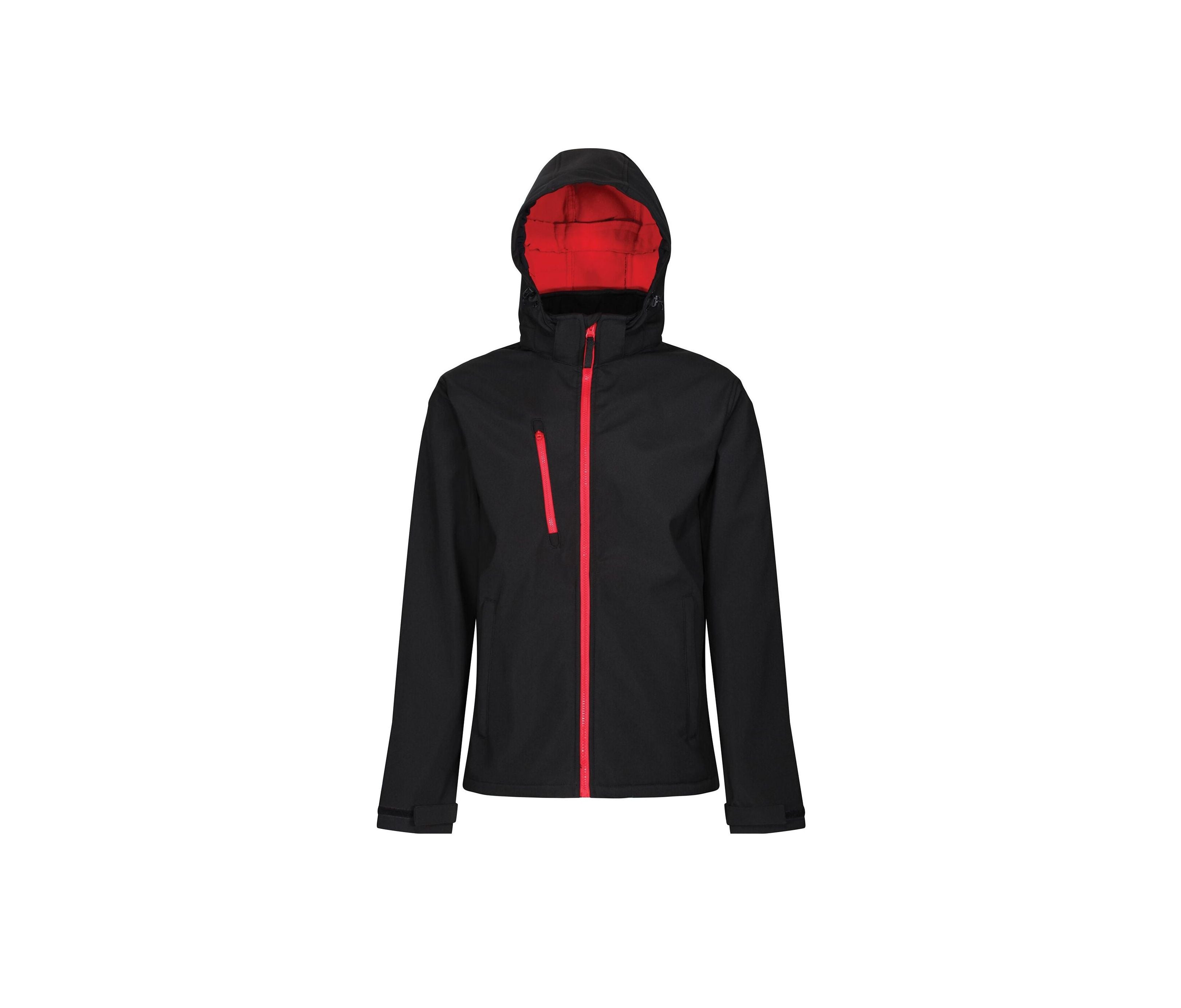 Veste Softshell Homme à Capuche - Black / Classic Red