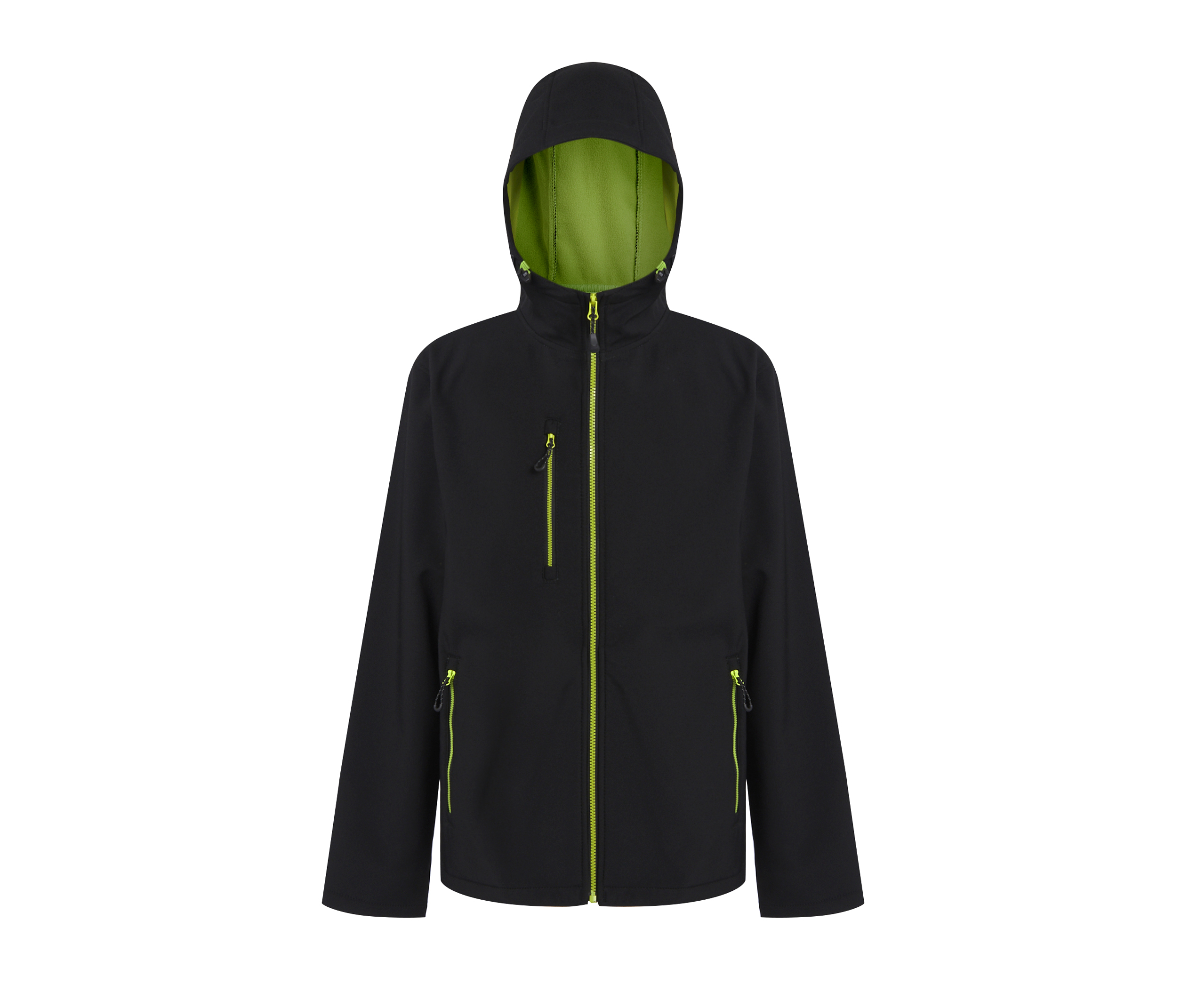 Softshell 2 Couches à Capuche - Black / Lime