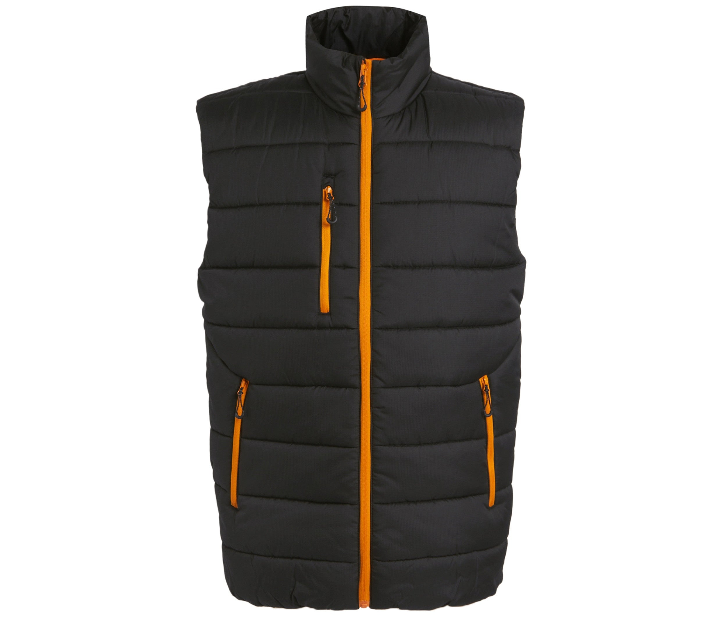 Bodywarmer Matelassé Homme - Black / Pop Orange